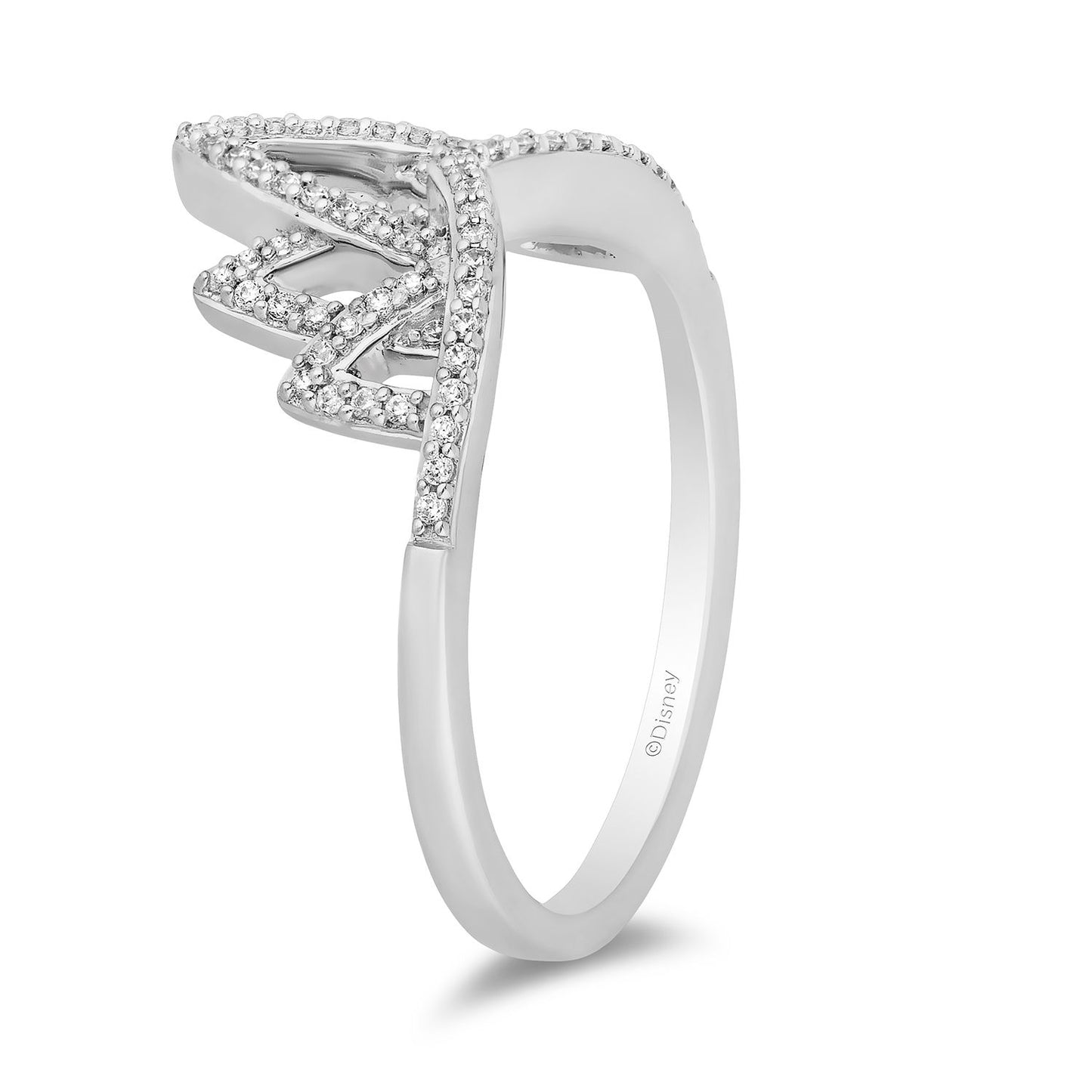 Disney Tiana Inspired Diamond Crown Ring in Sterling Silver 1/5 CTTW View 4