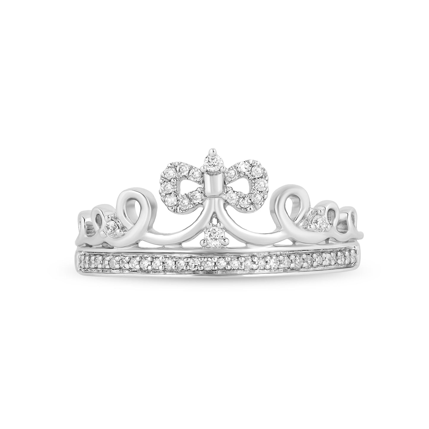 Enchanted Disney Fine Jewelry Sterling Silver With 1/6 CTTW Diamond Snow White Ring