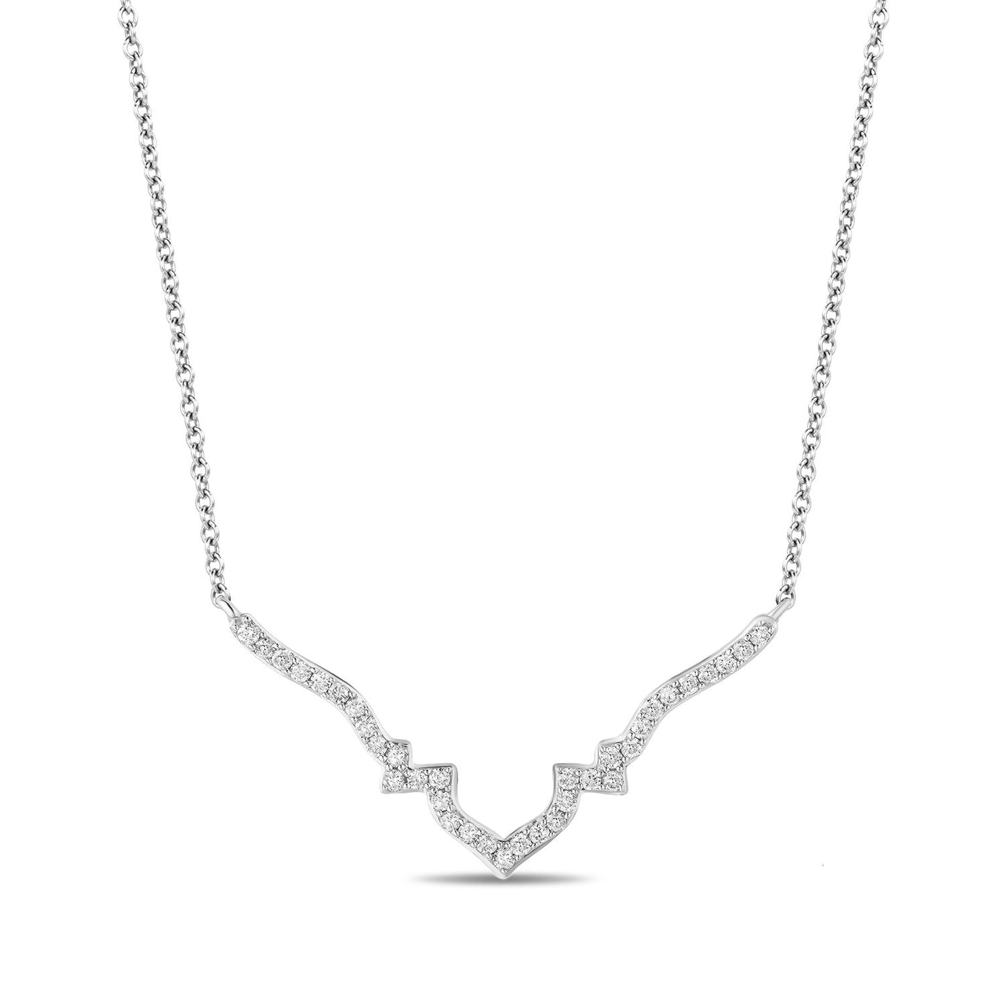 Enchanted Disney Fine Jewelry Sterling Silver with 1/4 CTTW Diamond Jasmine Necklace