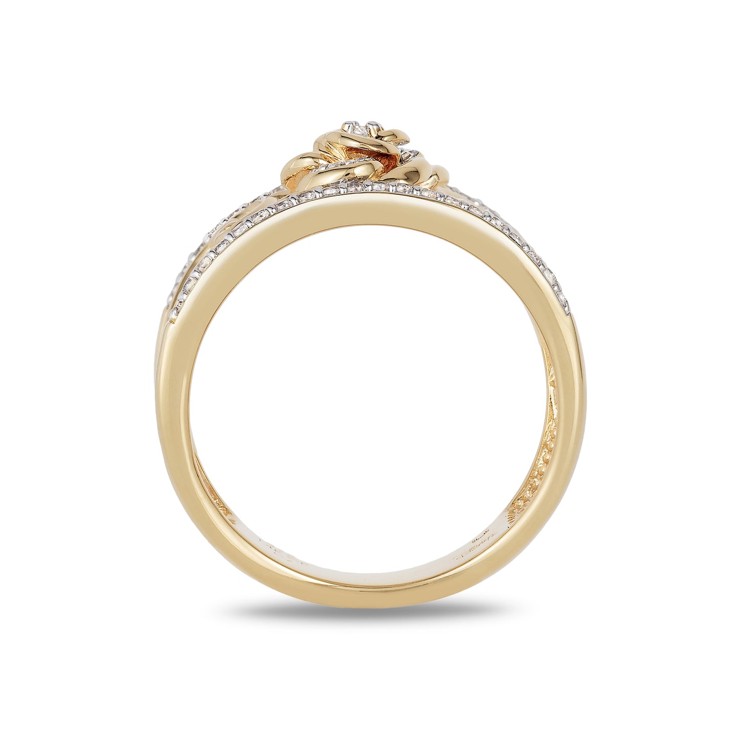 Enchanted Disney Fine Jewelry 14K Yellow Gold over Sterling Silver with 1/5 CTTW Diamond Belle Fashion Ring