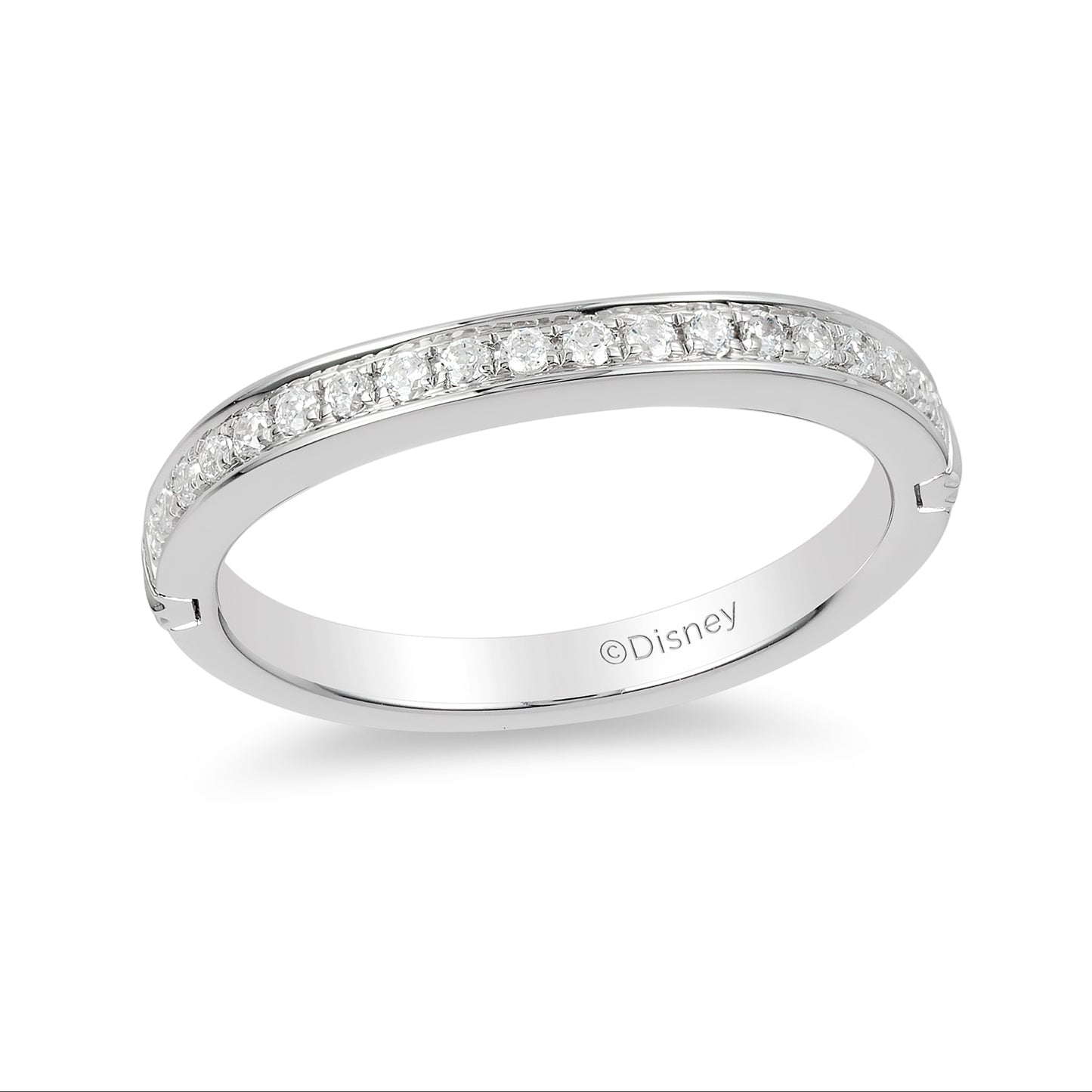 Enchanted Disney Fine Jewelry 14K White Gold 1/5 CTTW Majestic Princess Anniversary Band