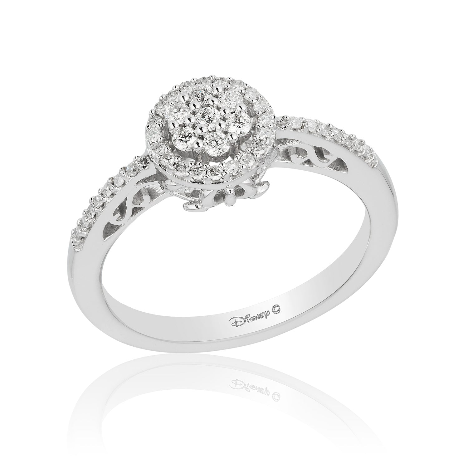 Enchanted Disney Fine Jewelry 10K White Gold with 1 4 CTTW Diamonds Ci