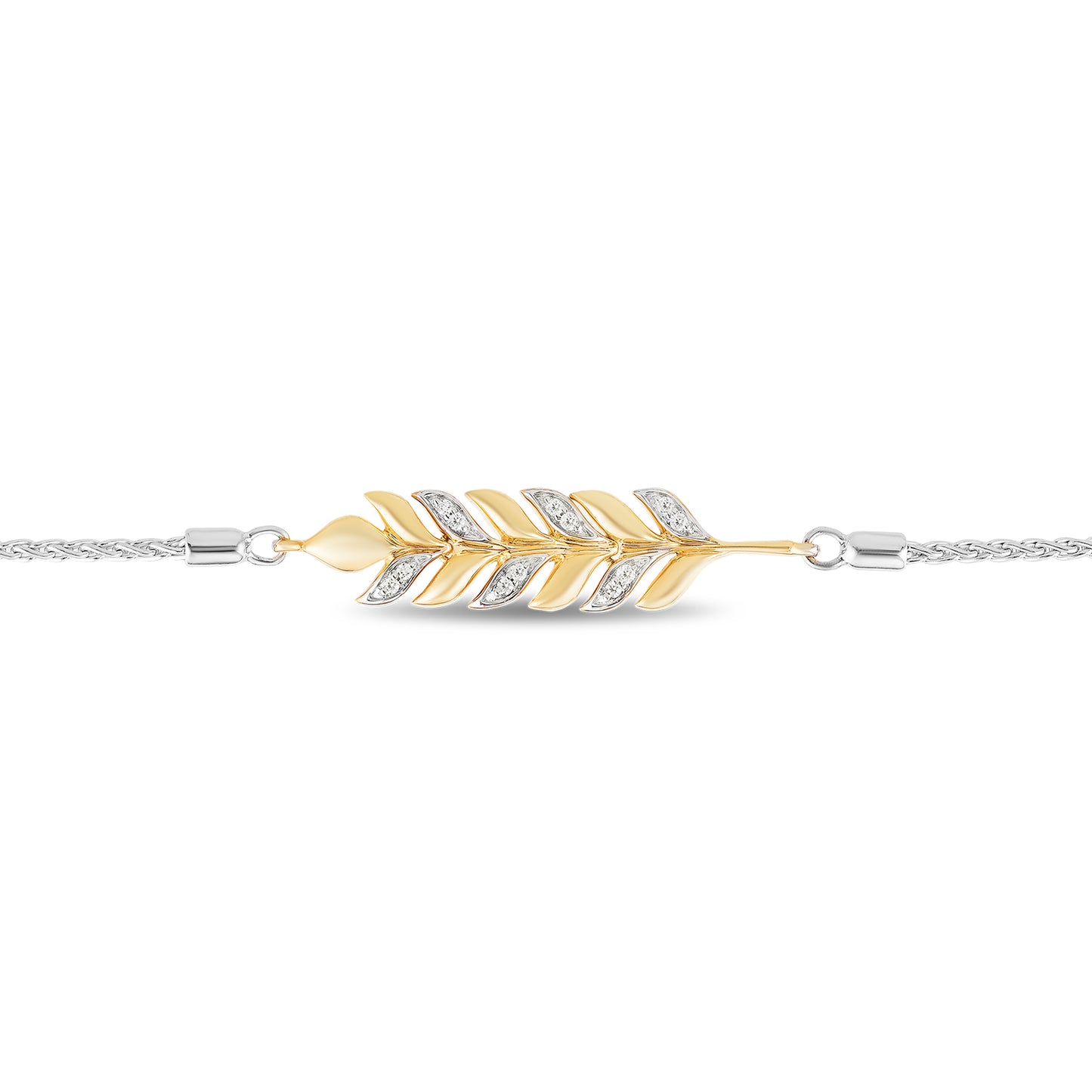 Enchanted Disney Fine Jewelry 14K Yellow Gold over Sterling Silver with 1/10 CTTW Diamond, Disney's Anna Bracelet