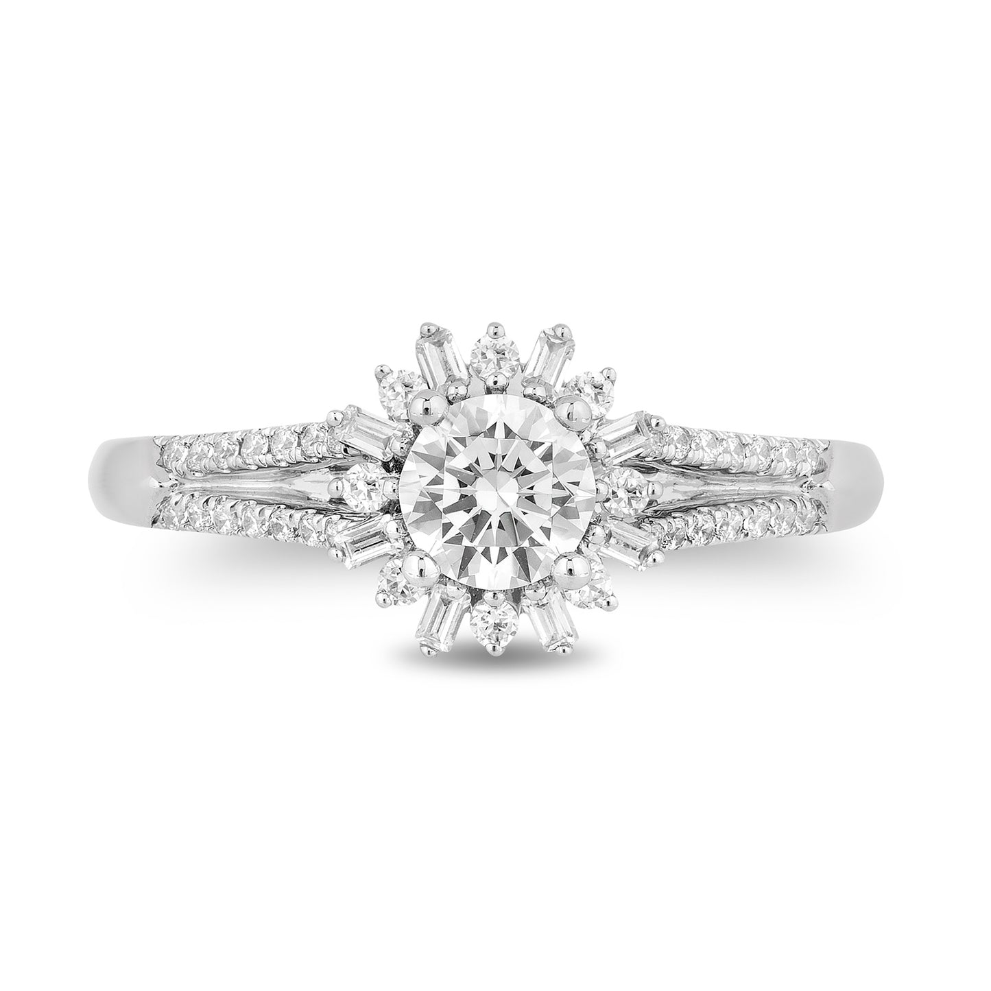 Enchanted Disney Fine Jewelry 14K White Gold with 1/4 CTTW Diamond, Disney's Frozen Elsa Engagement Ring