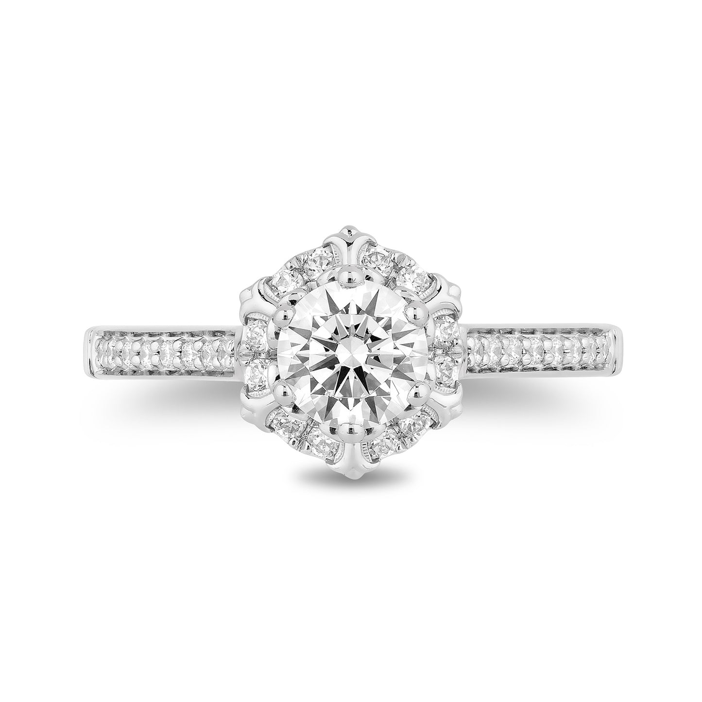 Enchanted Disney Fine Jewelry 14K White Gold with 1 CTTW Diamonds Majestic Princess Engagement Ring
