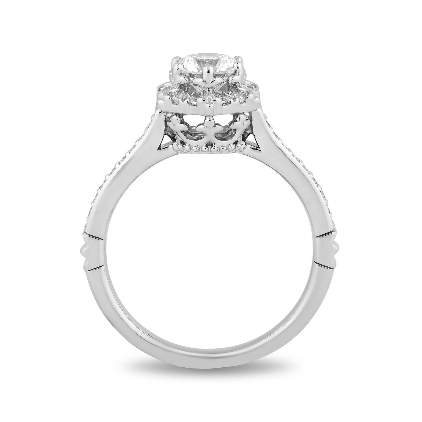 Enchanted Disney Fine Jewelry 14K White Gold with 1 CTTW Diamonds Majestic Princess Engagement Ring
