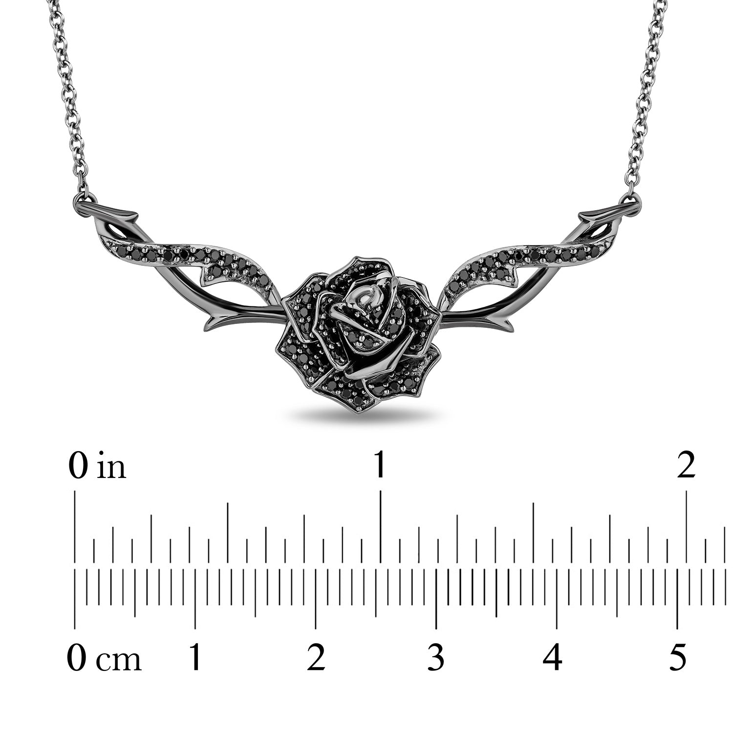 Enchanted Disney Fine Jewelry Black Rhodium Over Sterling Silver with