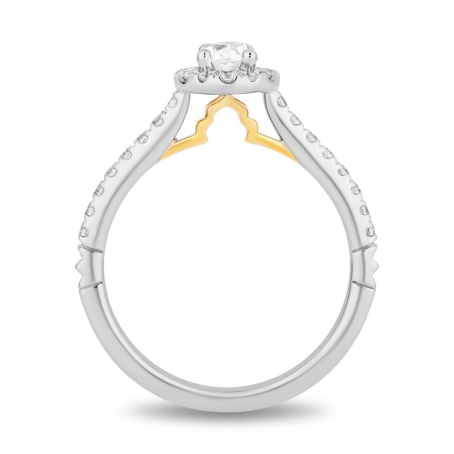 Enchanted Disney Fine Jewelry 14K White Gold and Yellow Gold with 1/2 CTTW Diamonds Jasmine Engagement Ring
