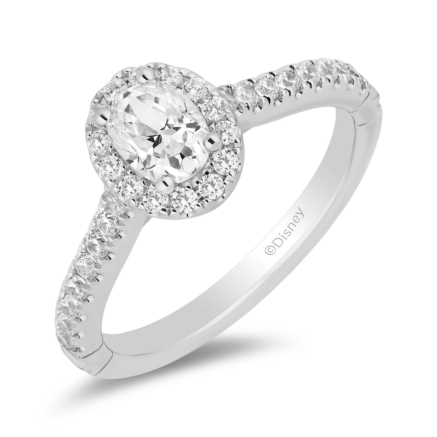 Enchanted Disney Fine Jewelry 14K White Gold and Yellow Gold with 1/2 CTTW Diamonds Jasmine Engagement Ring