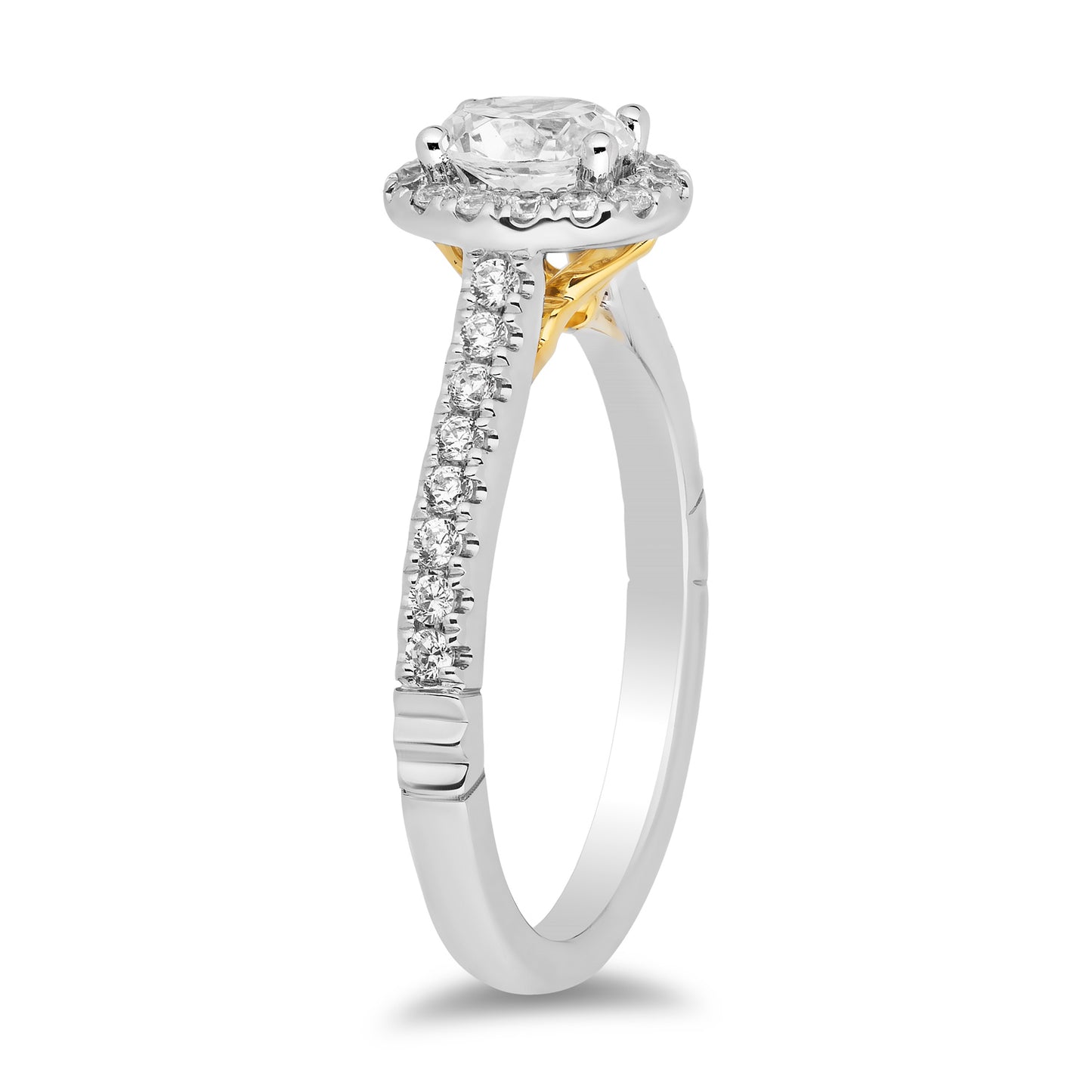 Enchanted Disney Fine Jewelry 14K White Gold and Yellow Gold with 1/2 CTTW Diamonds Jasmine Engagement Ring