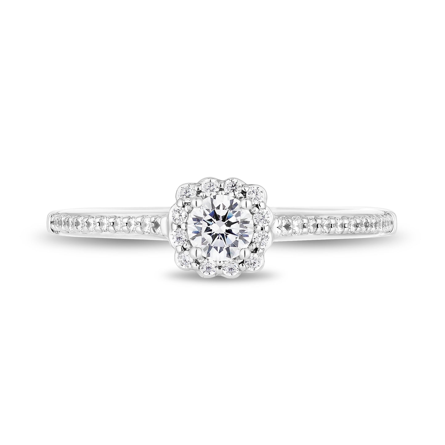 Enchanted Disney Fine Jewelry 14K White and Rose Gold with 1/2 CTTW Diamonds, Disney's Ariel Engagement Ring