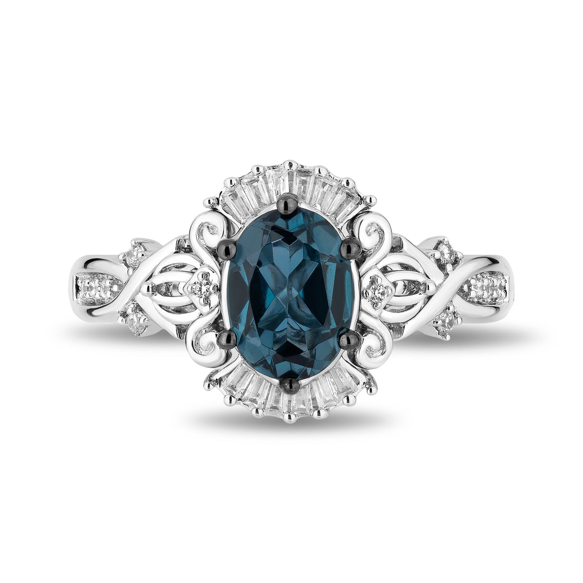 アクセサリー pointless journey TOY RING CROWN - BLUE Blue Zircon Rhodium Over 10k White Gold Ring Set 4.20ctw