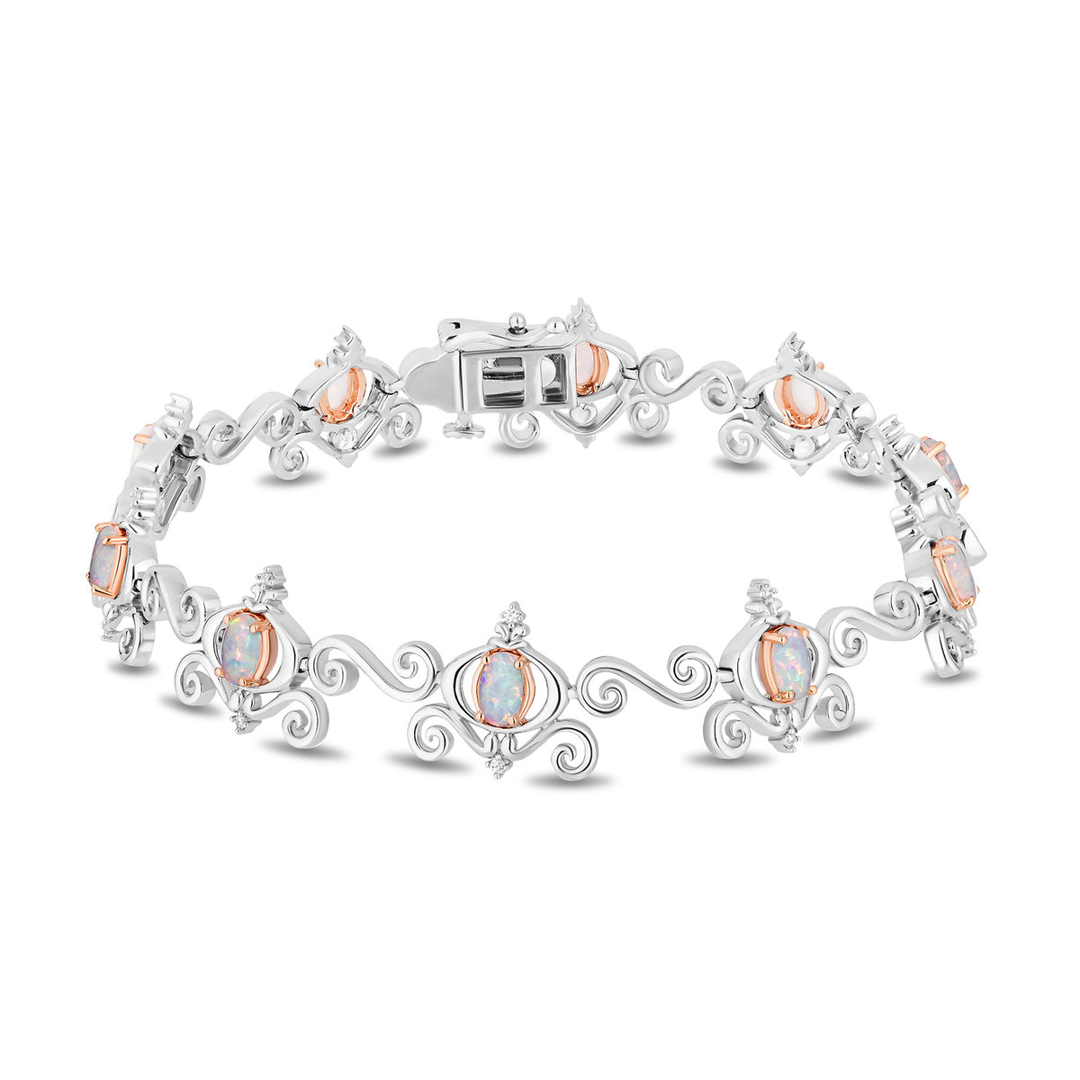 Enchanted Disney Fine Jewelry Sterling Silver and 10K Rose Gold with 1