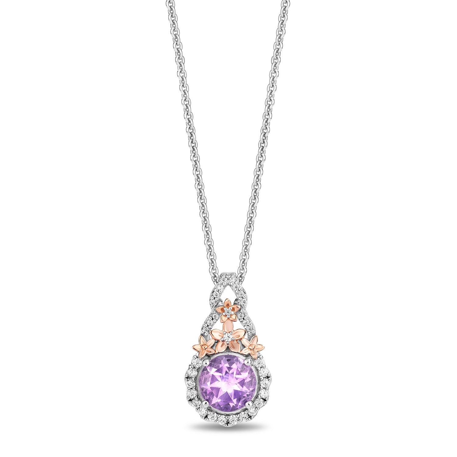 Disney Rapunzel Inspired Diamonds Rose de France Pendant
