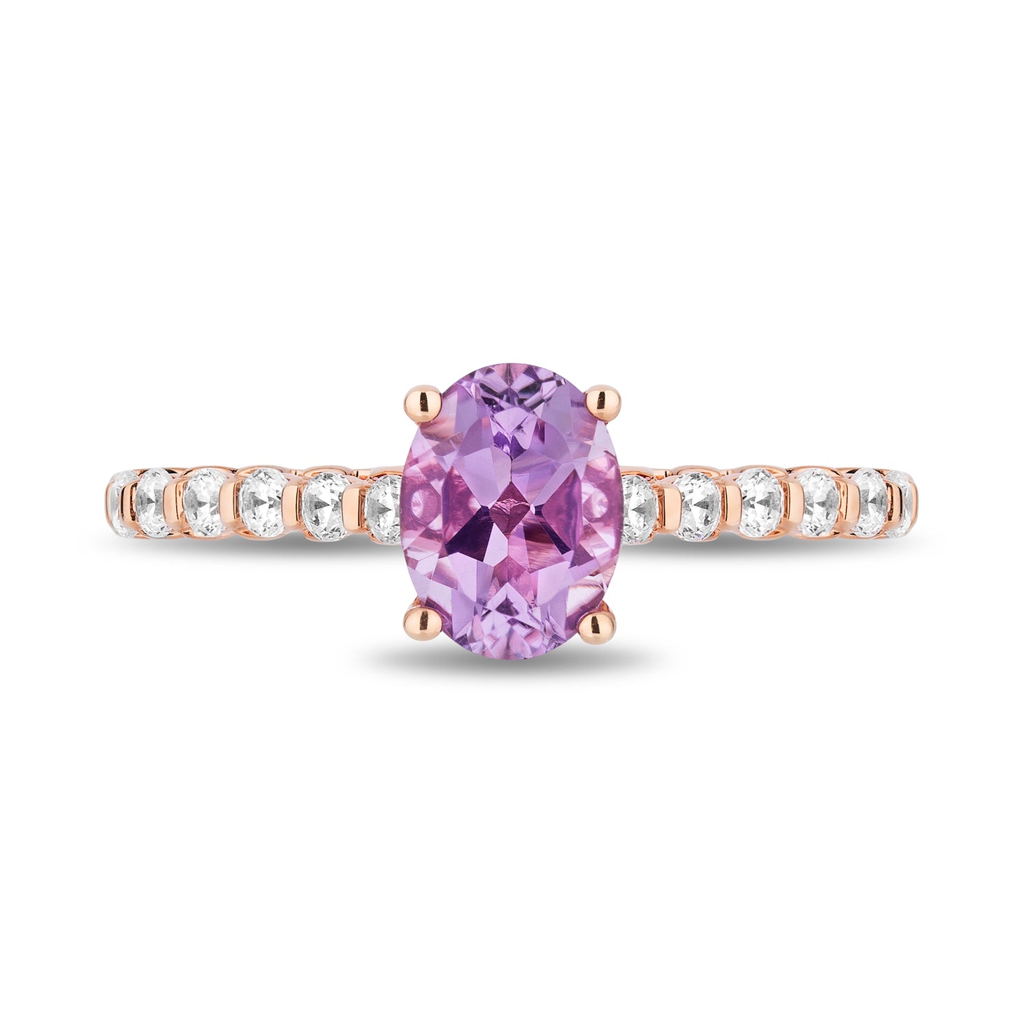 Enchanted Disney Fine Jewelry 14K White and Rose Gold with 3/8 CTTW Diamonds and Lavender Amethyst, Disney's Rapunzel Engagement Ring