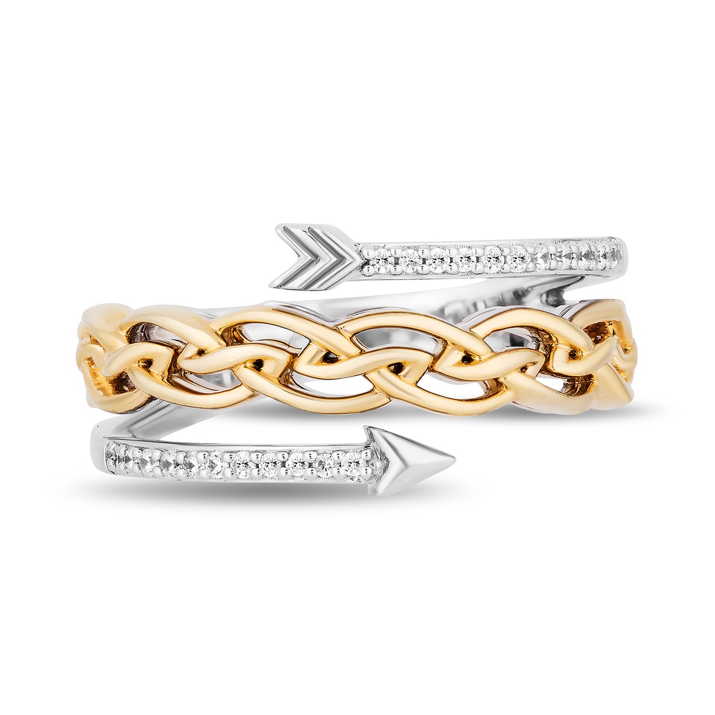 Enchanted Disney Fine Jewelry 14K Yellow Gold over Sterling Silver with 1/10 CTTW Diamonds Merida Ring