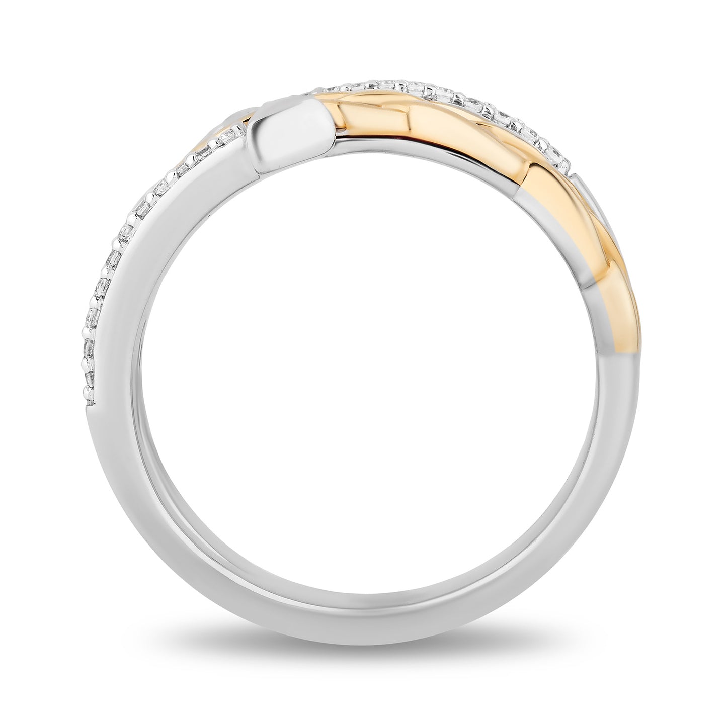Enchanted Disney Fine Jewelry 14K Yellow Gold over Sterling Silver with 1/10 CTTW Diamonds Merida Ring