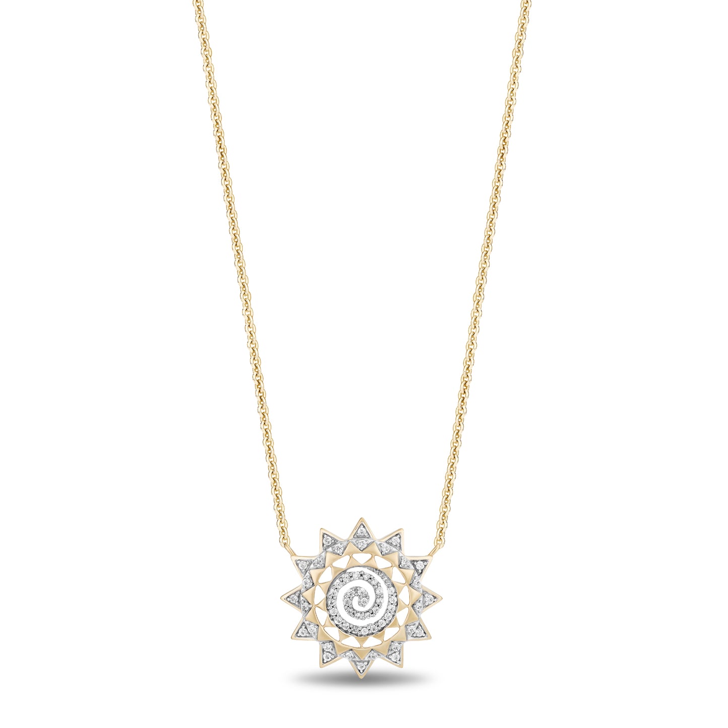 Enchanted Disney Fine Jewelry 14K Yellow Gold Over Sterling Silver with 1/6 CTTW Diamonds Moana Necklace