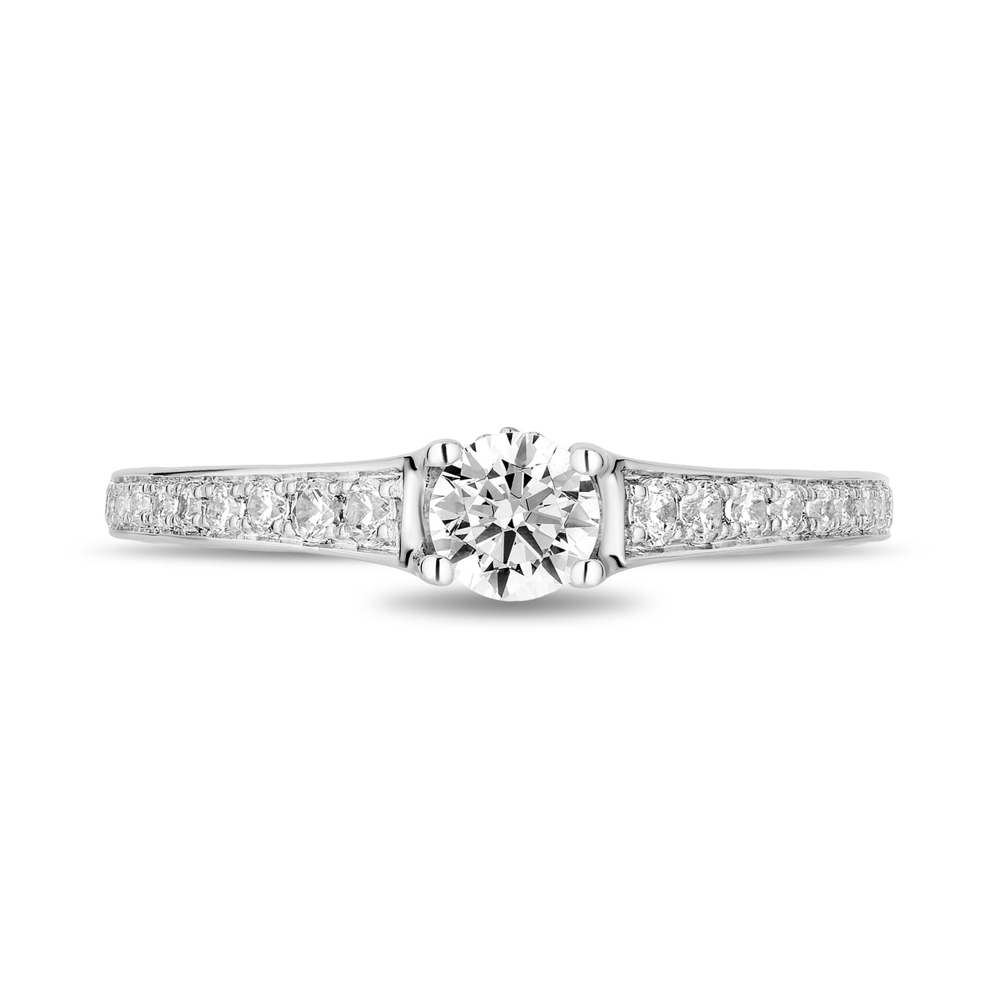 Enchanted Disney Fine Jewelry 14K White Gold and Rose Gold with 3/4 CTTW Diamonds Belle Engagement Ring