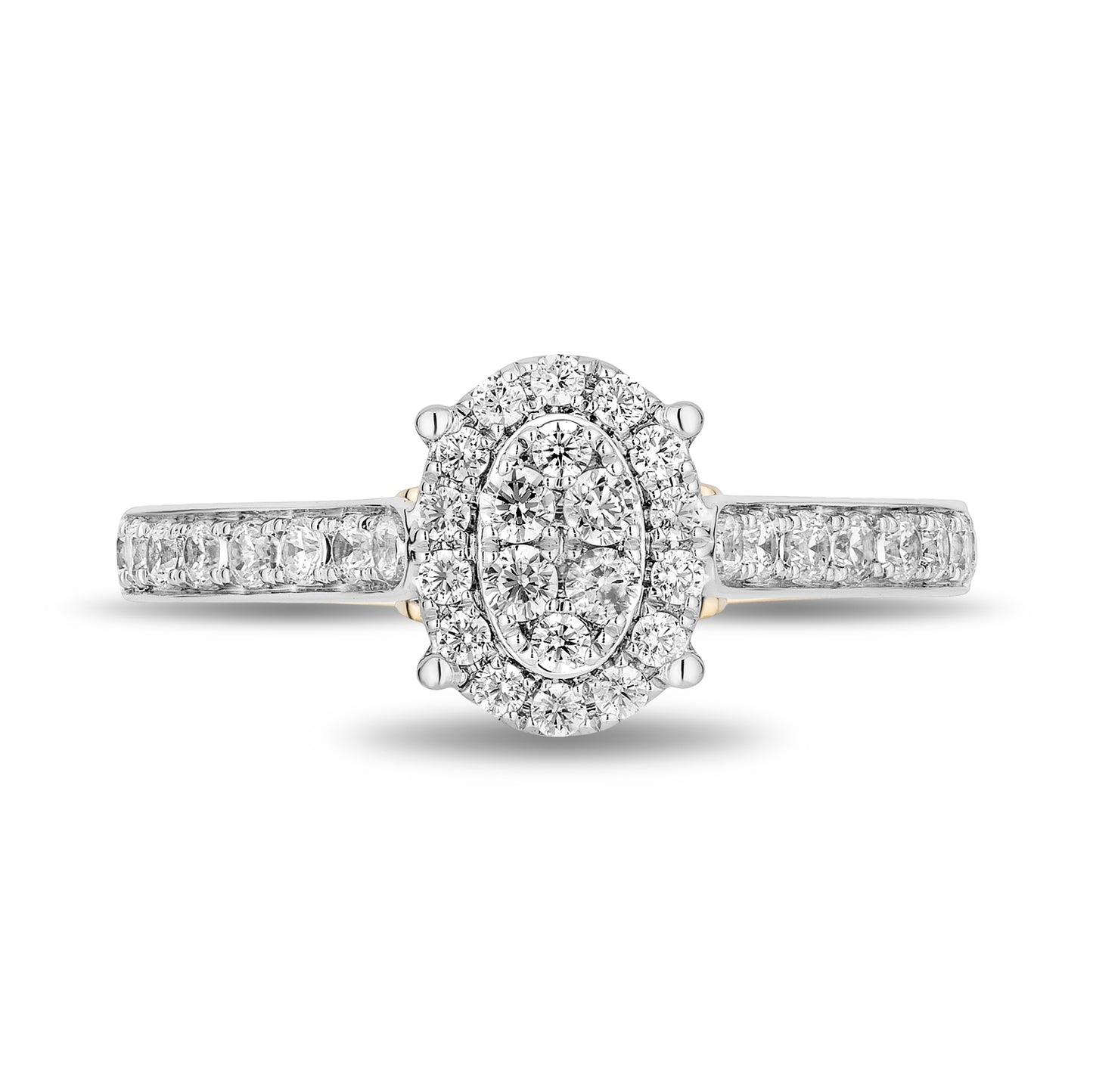 Enchanted Disney Fine Jewelry 10K White Gold and Yellow Gold with 1/2 CTTW Diamonds Jasmine Composite Ring