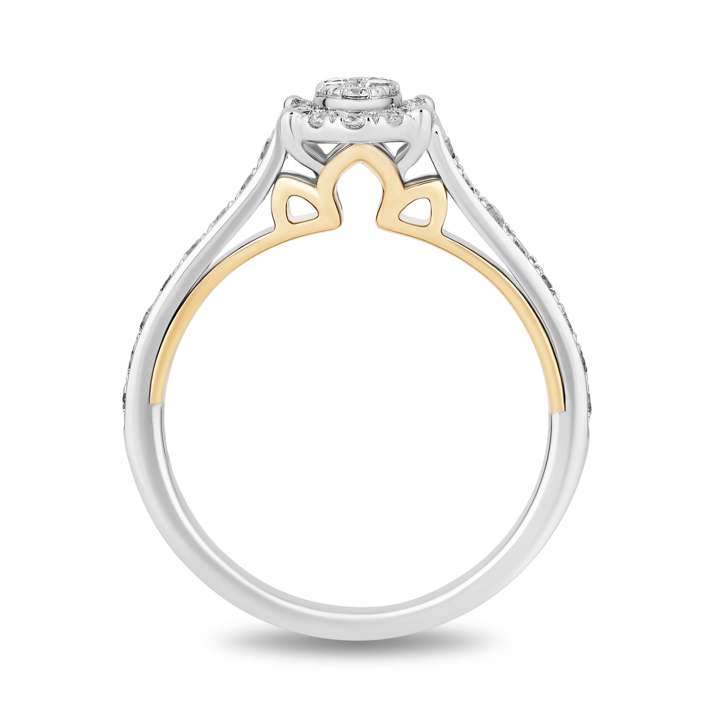 Enchanted Disney Fine Jewelry 10K White Gold and Yellow Gold with 1/2 CTTW Diamonds Jasmine Composite Ring