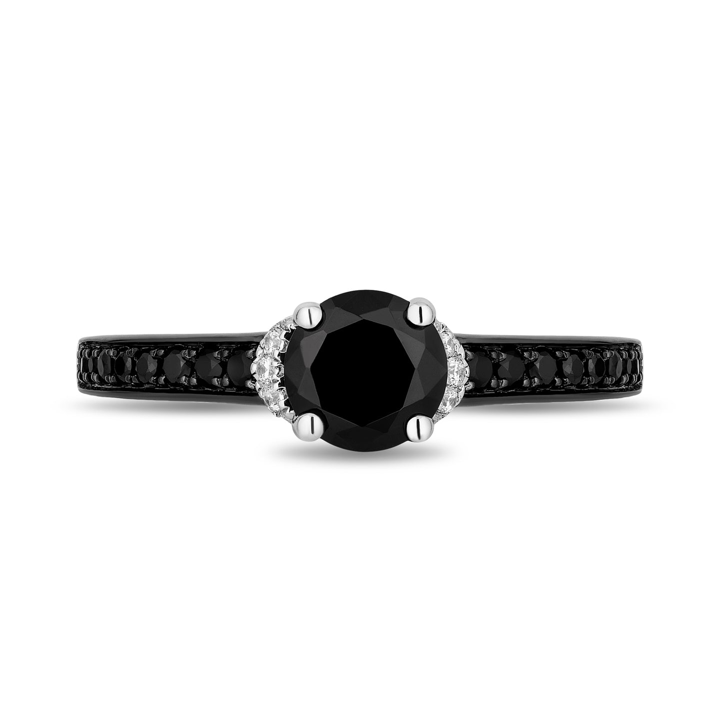 Enchanted Disney Fine Jewelry 14K White Gold and Rose Gold with 1 CTTW Diamonds and Garnet Evil Queen Engagement Ring