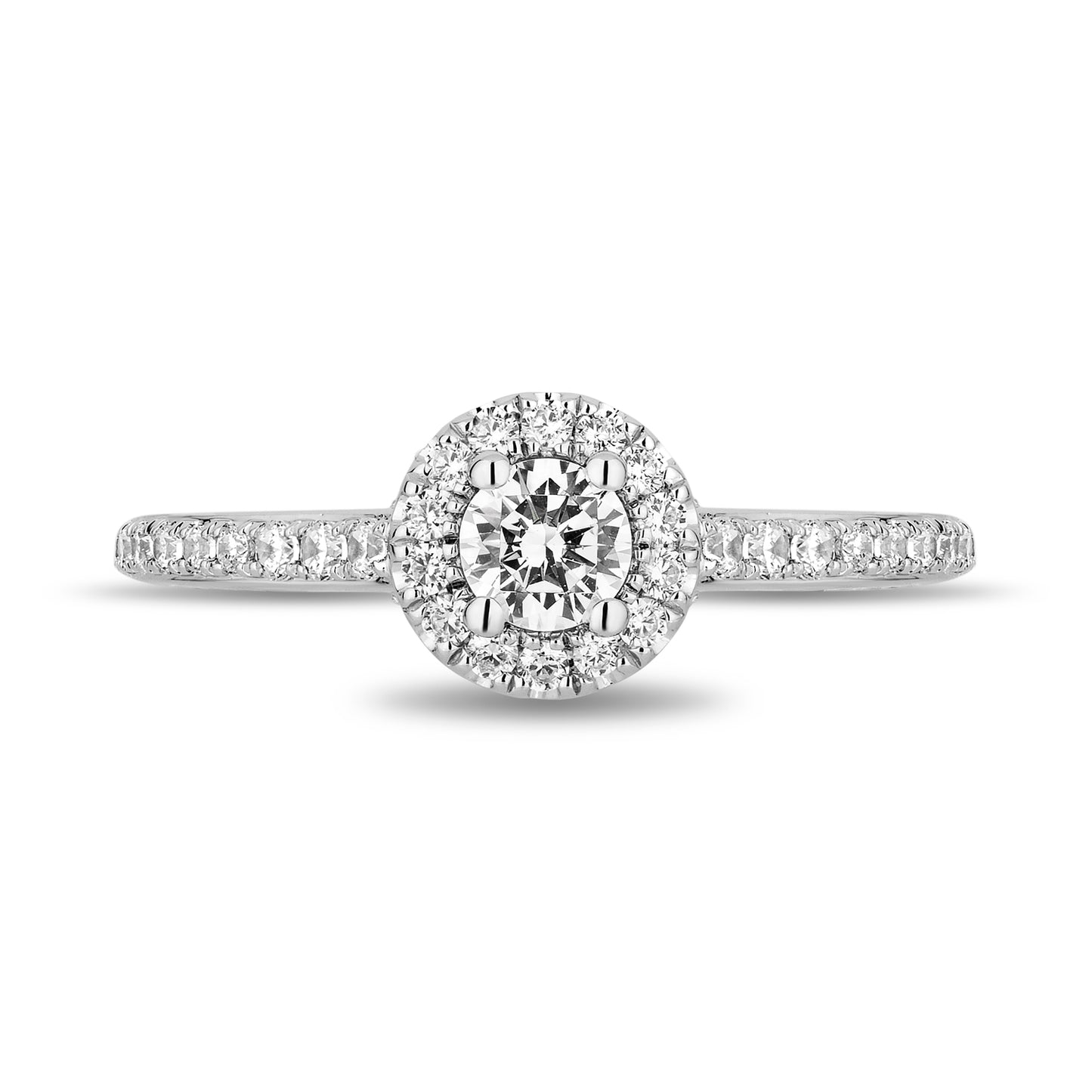 Enchanted Disney Fine Jewelry 14K White Gold with 3/4 CTTW Diamonds Ariel Engagement Ring