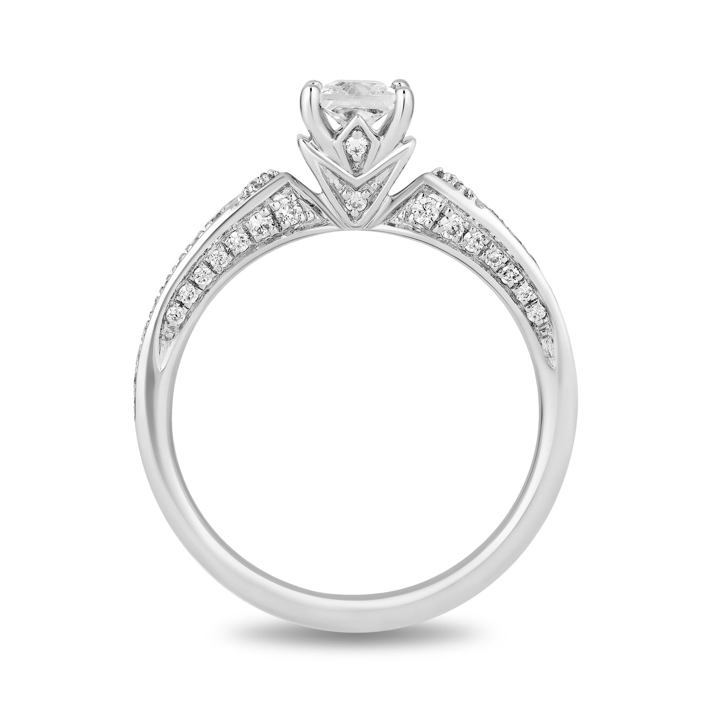 Enchanted Disney Fine Jewelry 14K White Gold with 3/4 CTTW Diamonds Elsa Engagement Ring