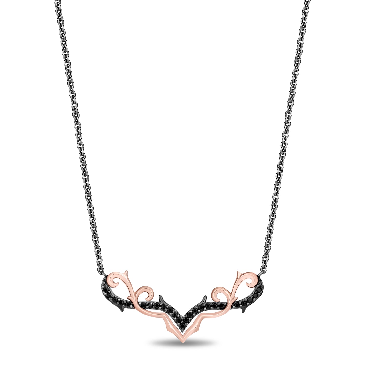 Disney Maleficent Inspired Black Diamonds Necklace in Black