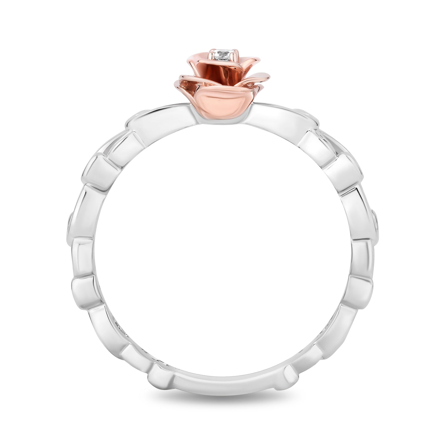 Enchanted Disney Fine Jewelry 14K Rose Gold Over Sterling Silver with Accent Diamonds Belle Ring