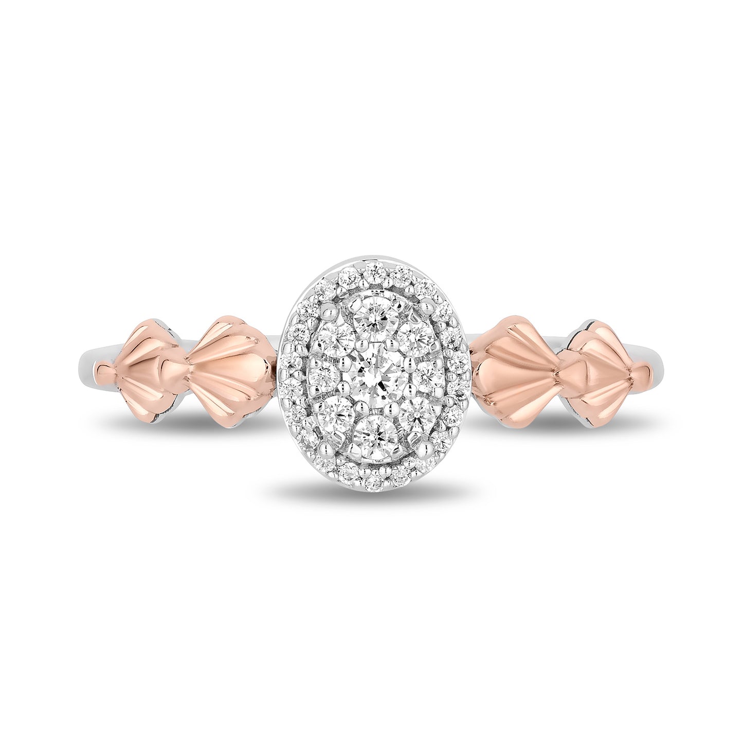 Enchanted Disney Fine Jewelry 14K White Gold and Rose Gold  with 1/5 CTTW Diamonds Ariel Engagement Ring