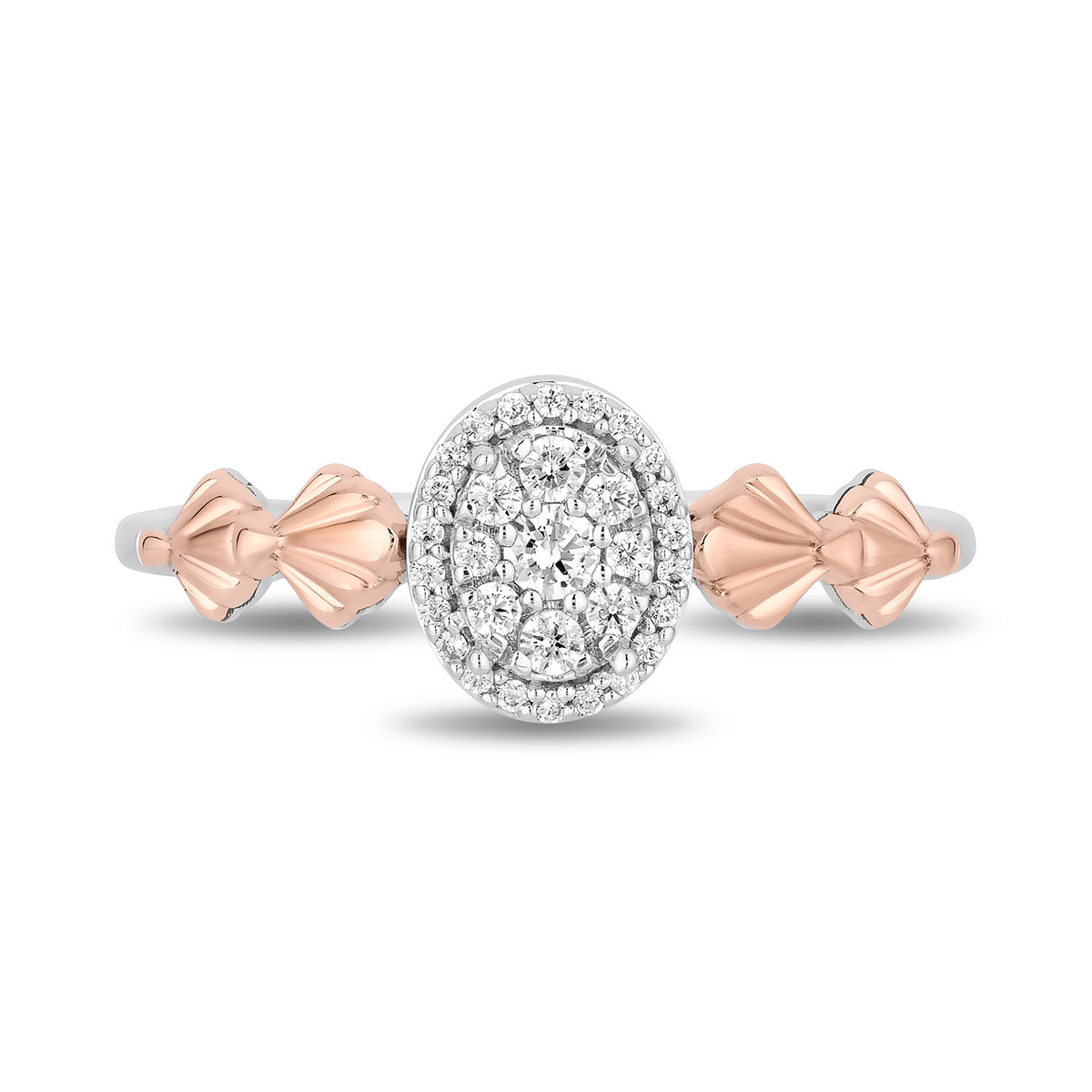 Enchanted Disney Fine Jewelry 14K White Gold and Rose Gold  with 1/5 CTTW Diamonds Ariel Engagement Ring