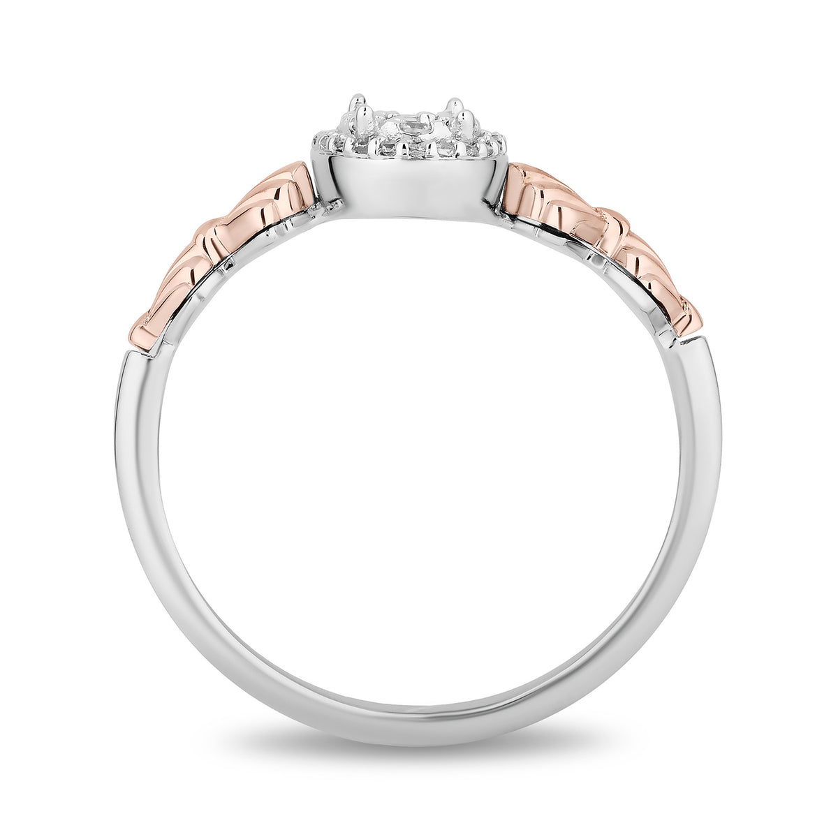 Enchanted Disney Fine Jewelry 14K White Gold and Rose Gold  with 1/5 CTTW Diamonds Ariel Engagement Ring