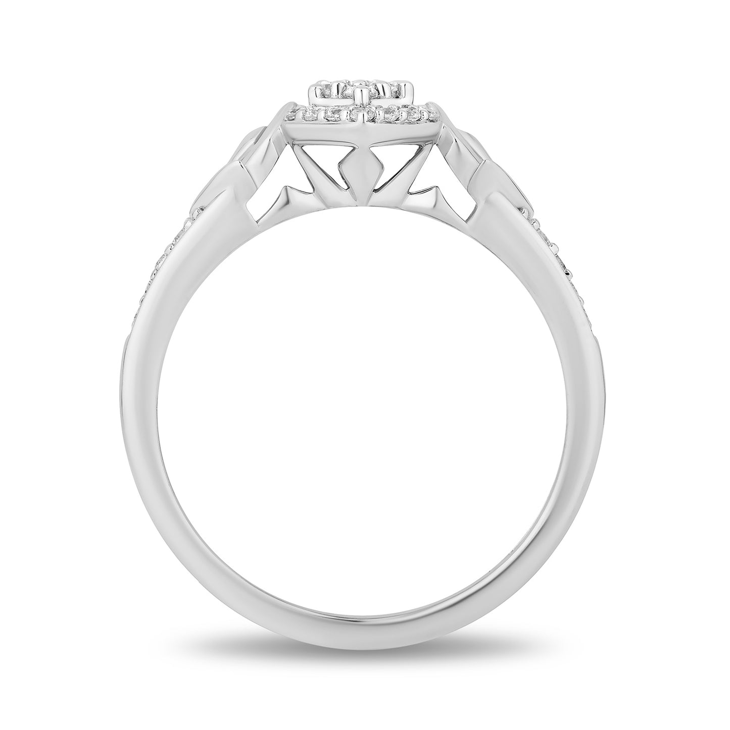 Enchanted Disney Fine Jewelry 14K White Gold with  1/3 CTTW Diamonds Elsa Engagement Ring
