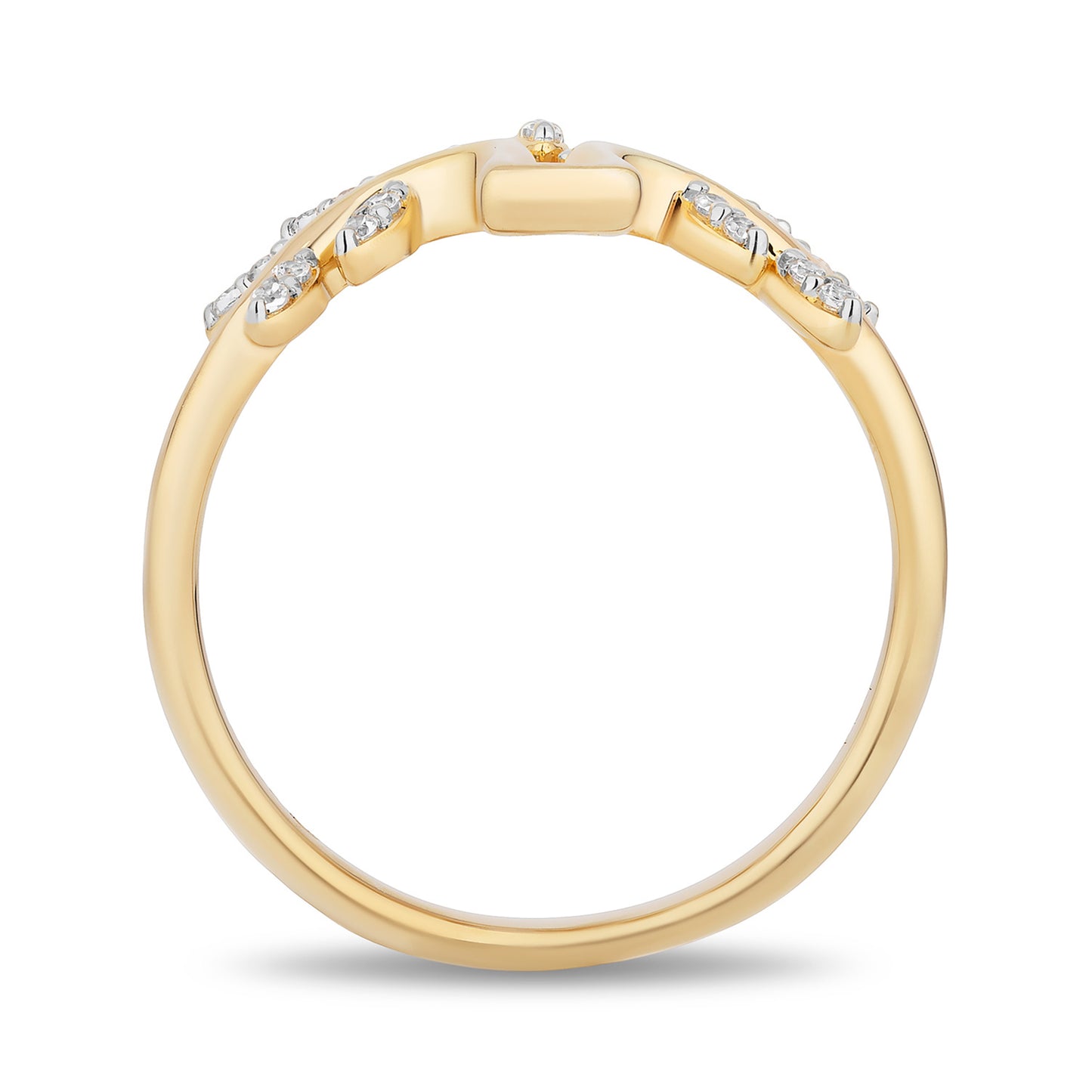 Enchanted Disney Fine Jewelry 14K Yellow Gold Over Sterling Silver with 1/10 CTTW Diamonds Pocahontas Ring