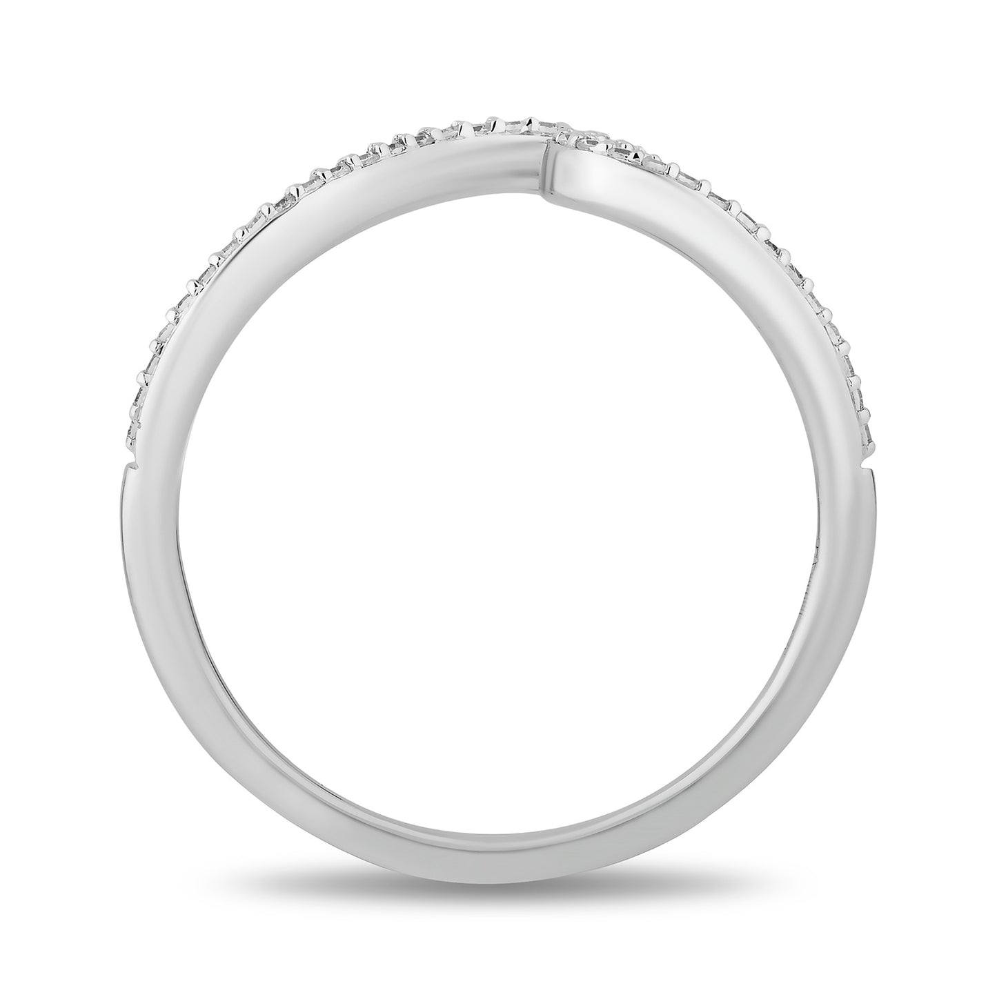 Enchanted Disney Fine Jewelry Sterling Silver with 1/10 CTTW Diamonds Moana Wave Ring