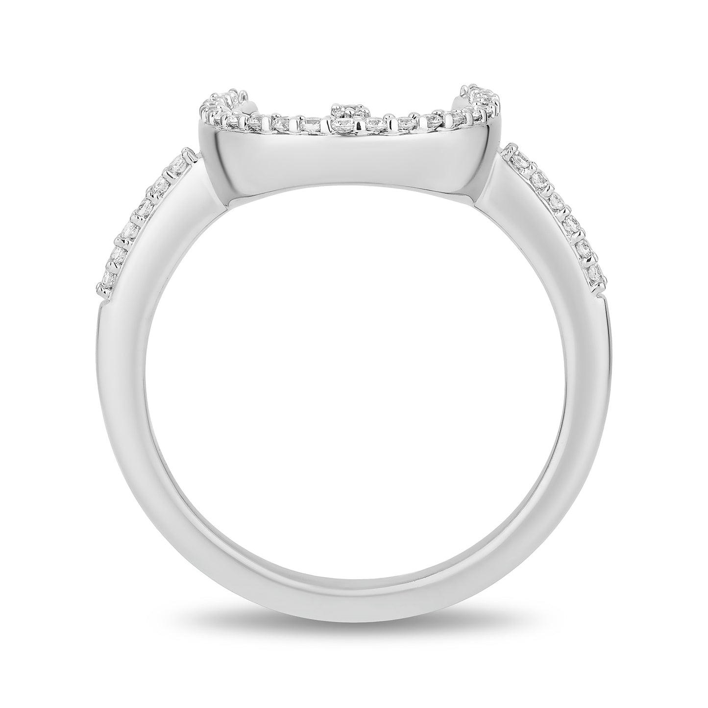 Enchanted Disney Fine Jewelry  Black Rhodium Over Sterling Silver and 10K Yellow Gold with 1/6 CTTW Diamonds and Swiss Blue Topaz Jasmine Moon with Star Ring
