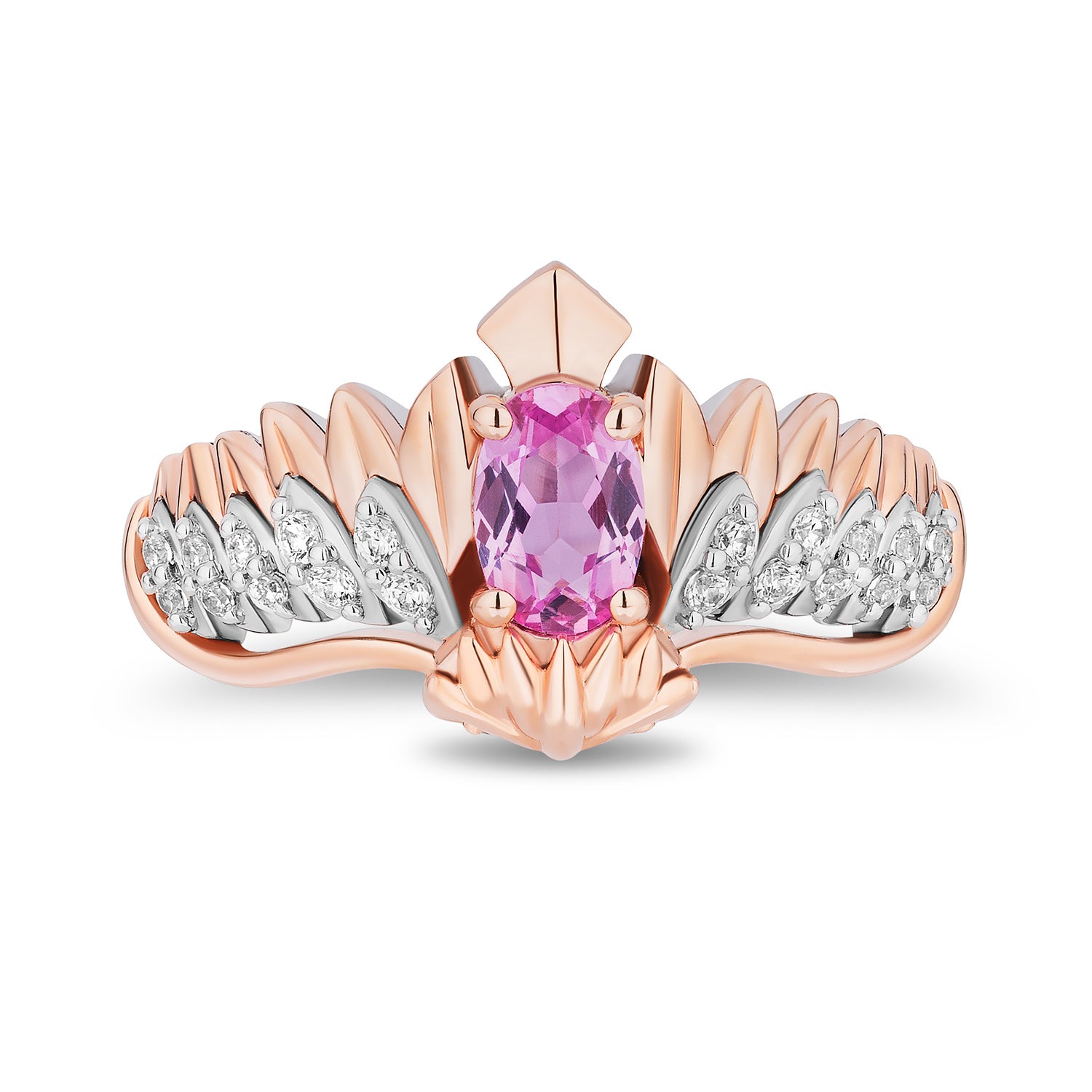 Disney Aurora Inspired Diamonds and Lab Grown Pink Sapphire Owl