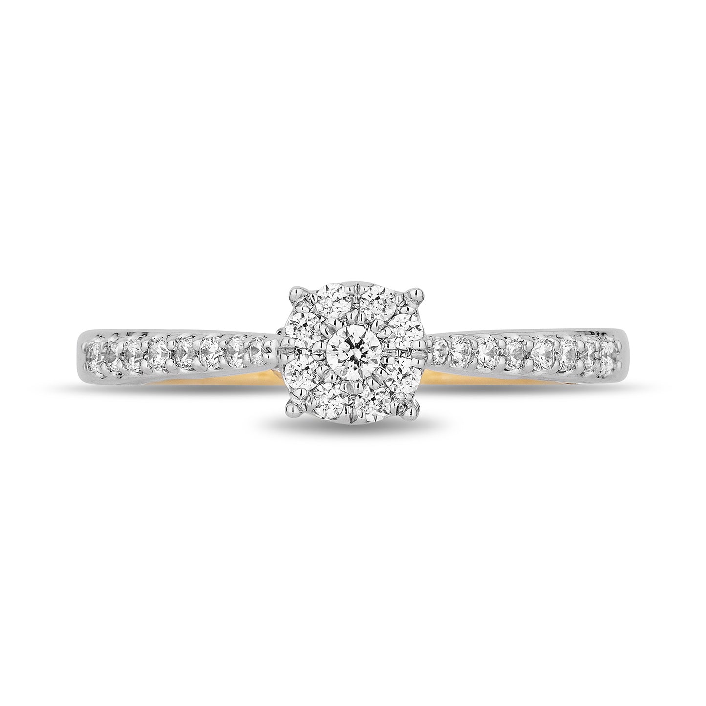 Enchanted Disney Fine Jewelry 10K White Gold and Yellow Gold with 1/3 CTTW Diamonds Rapunzel Engagement Ring