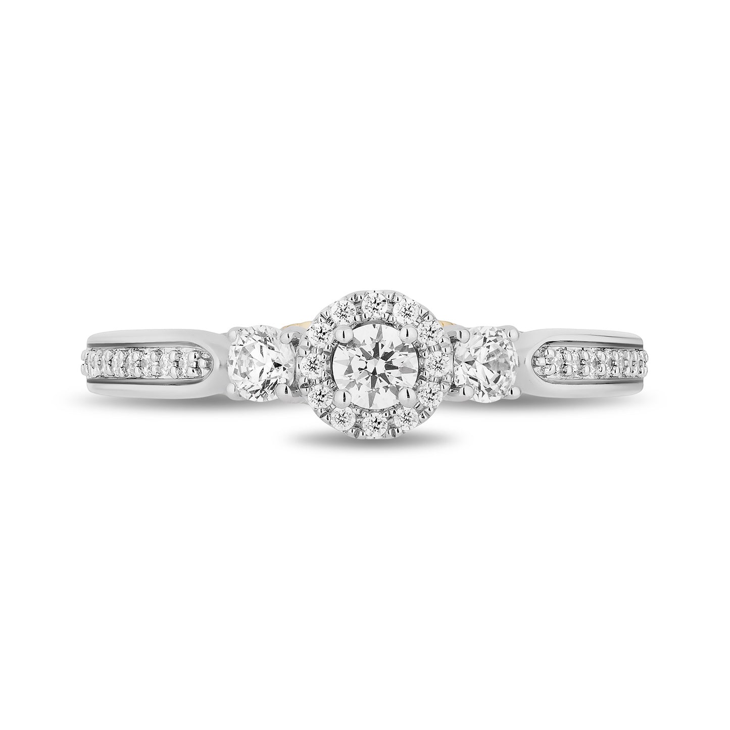 Enchanted Disney Fine Jewelry 14K White Gold and Yellow Gold with 1/2 CTTW Diamonds Jasmine Engagement Ring