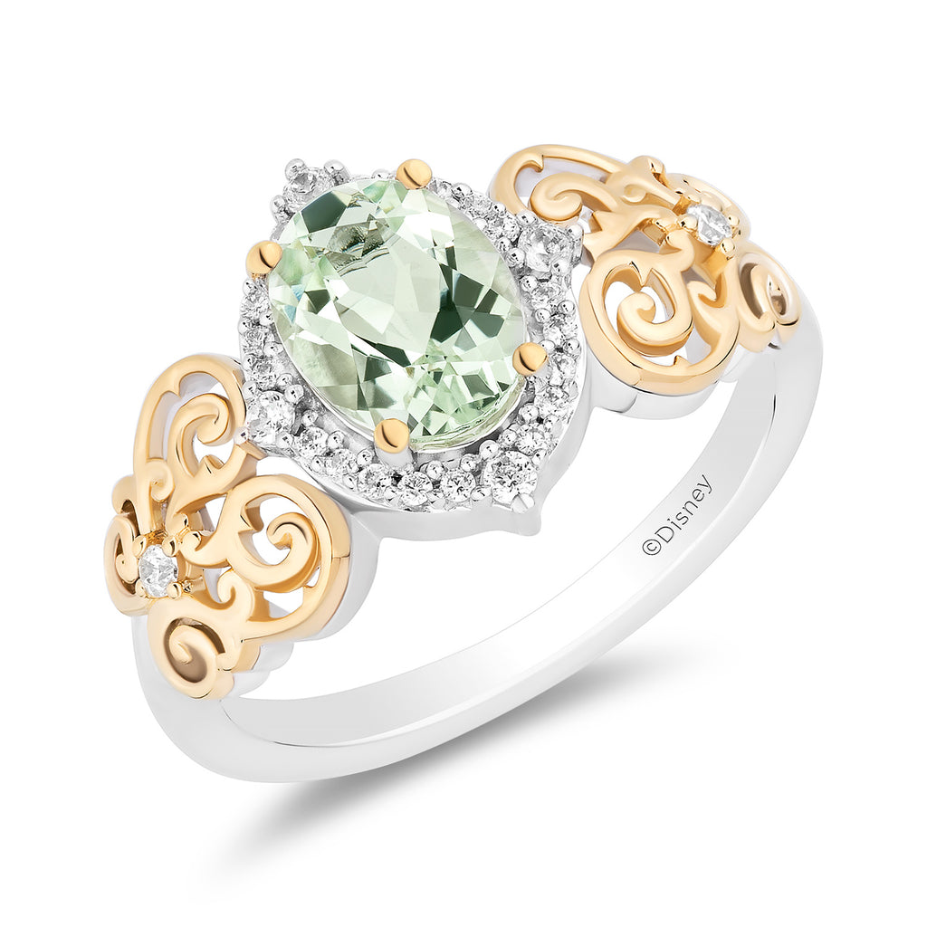 Disney Tiana Inspired Diamond Ring in 14K Yellow Gold Over