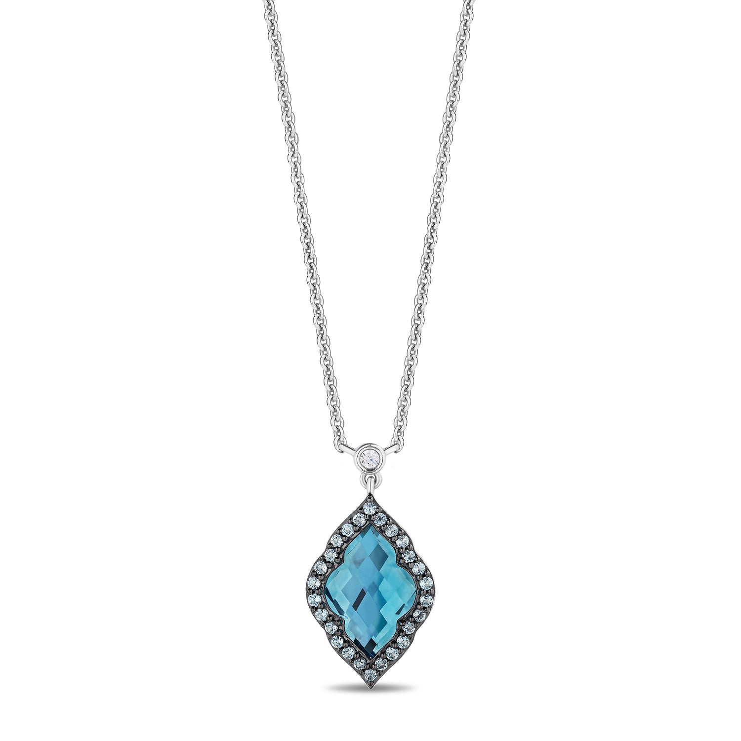 Disney Jasmine Inspired Diamond & Special Cut Swiss Blue Topaz