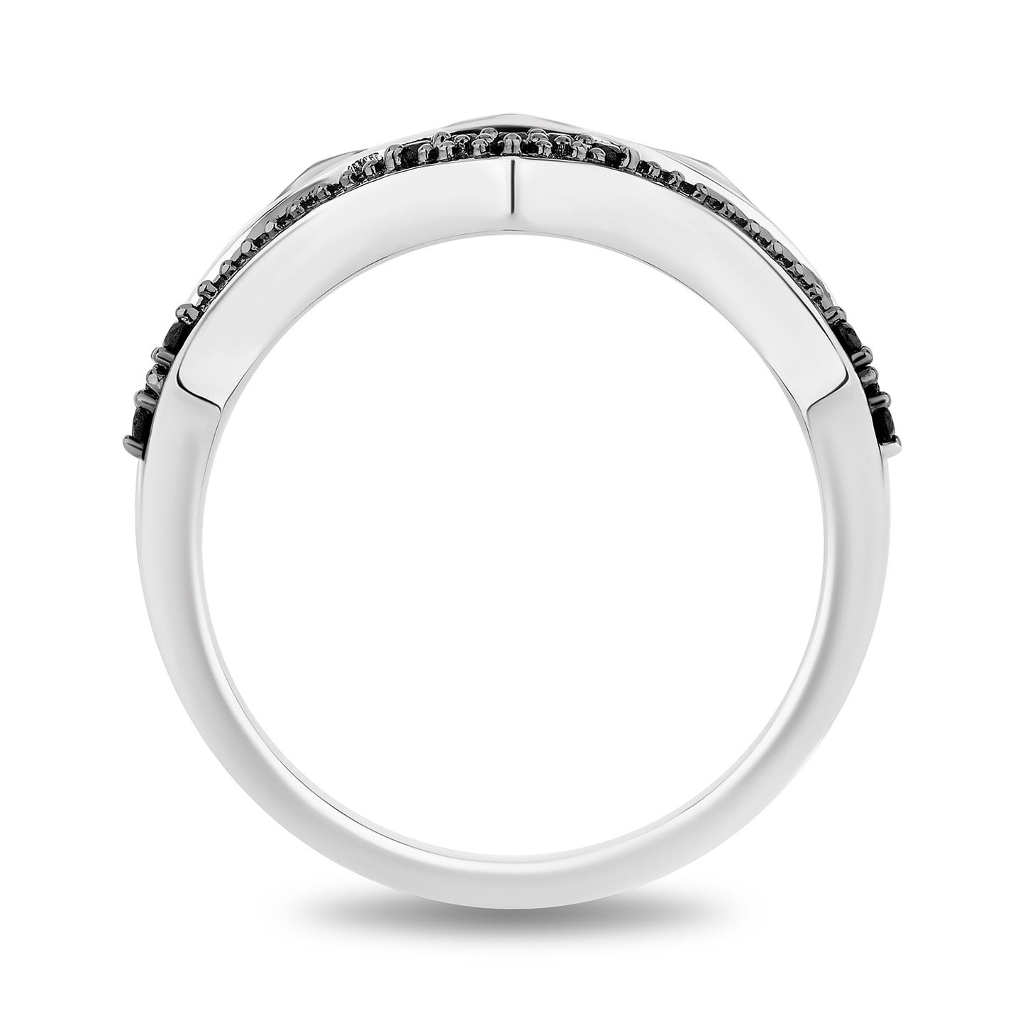 Enchanted Disney Fine Jewelry Black Rhodium and 14K Yellow Gold Over Sterling Silver with 1/6 CTTW Diamonds Evil Queen Ring