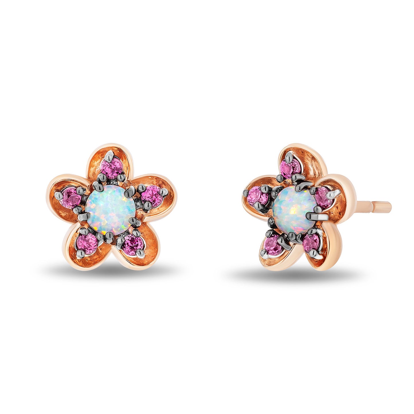 Enchanted Disney Fine Jewelry 14K Rose Gold Over Sterling Silver with Created Opal Mulan Earrings