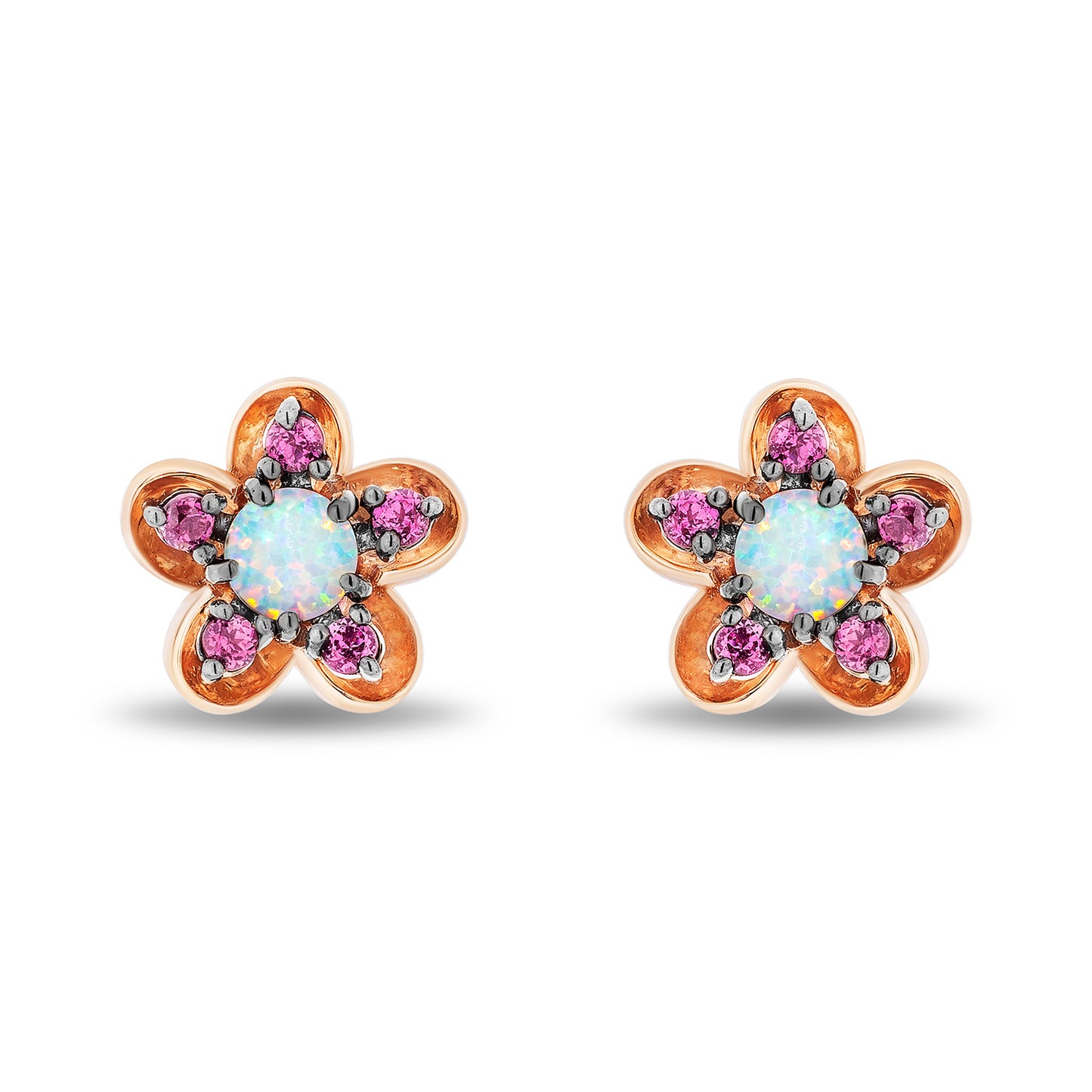 Enchanted Disney Fine Jewelry 14K Rose Gold Over Sterling Silver with Created Opal Mulan Earrings