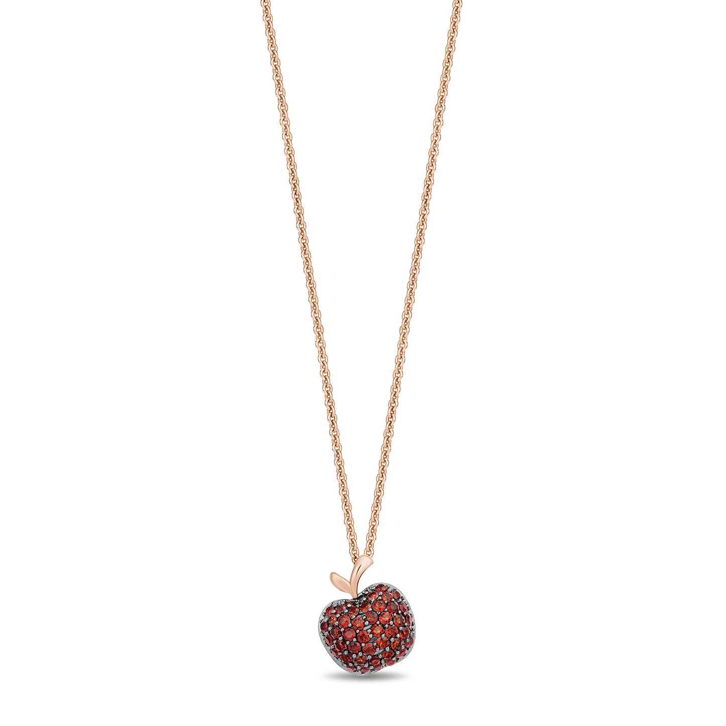 Enchanted Disney Fine Jewelry 14K Rose Gold Over Sterling Silver and Garnet Snow White Apple Necklace