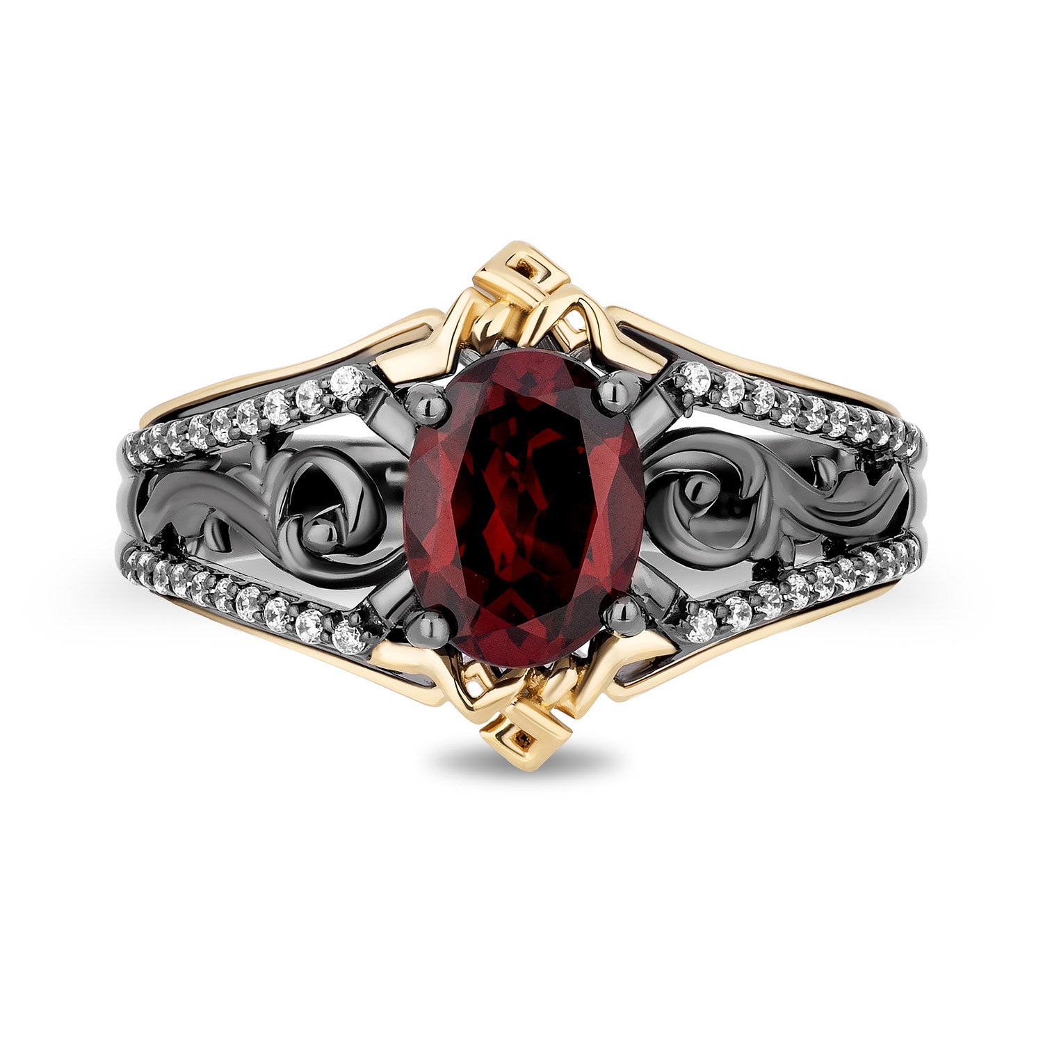 Disney Evil Queen Inspired Diamond Ring in Black Rhodium Over