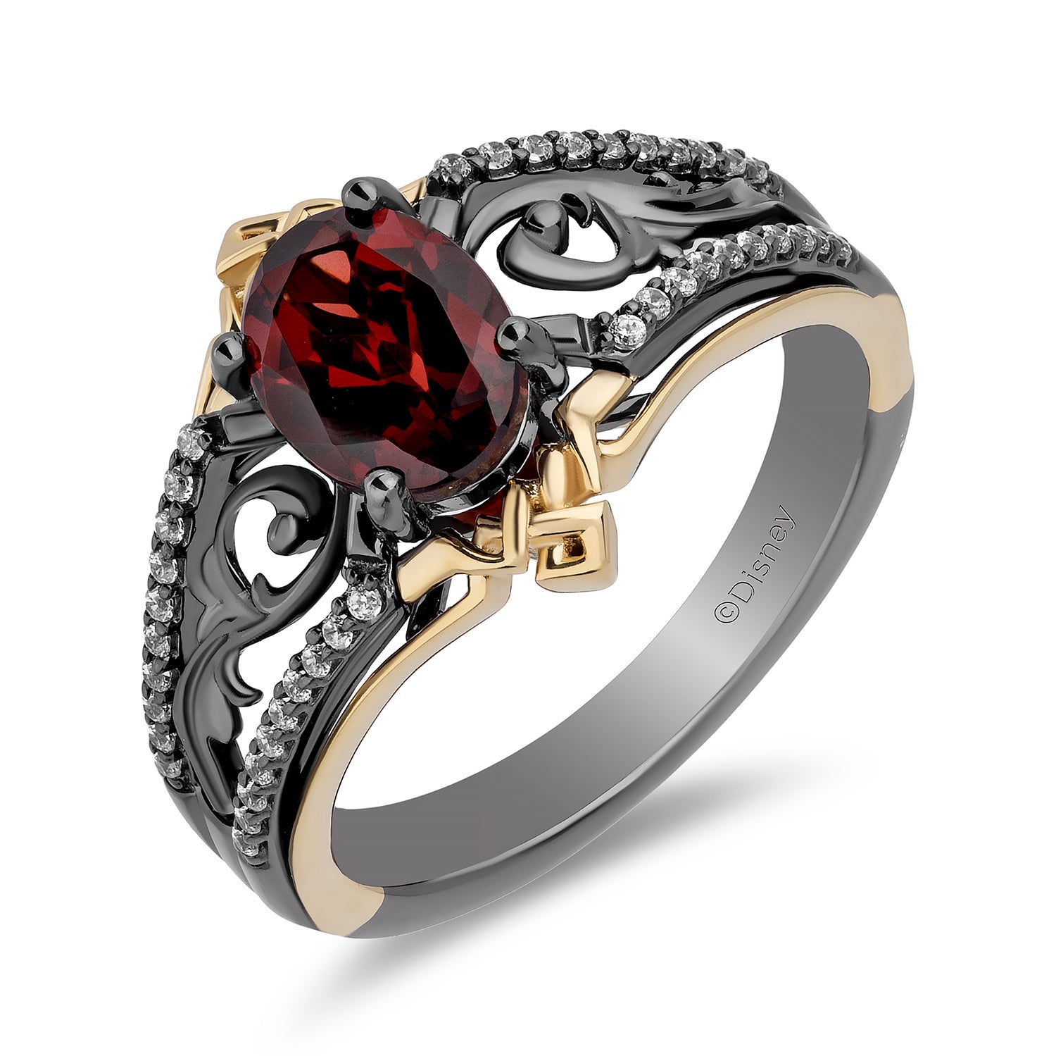 Disney Evil Queen Inspired Diamond Ring in Black Rhodium Over