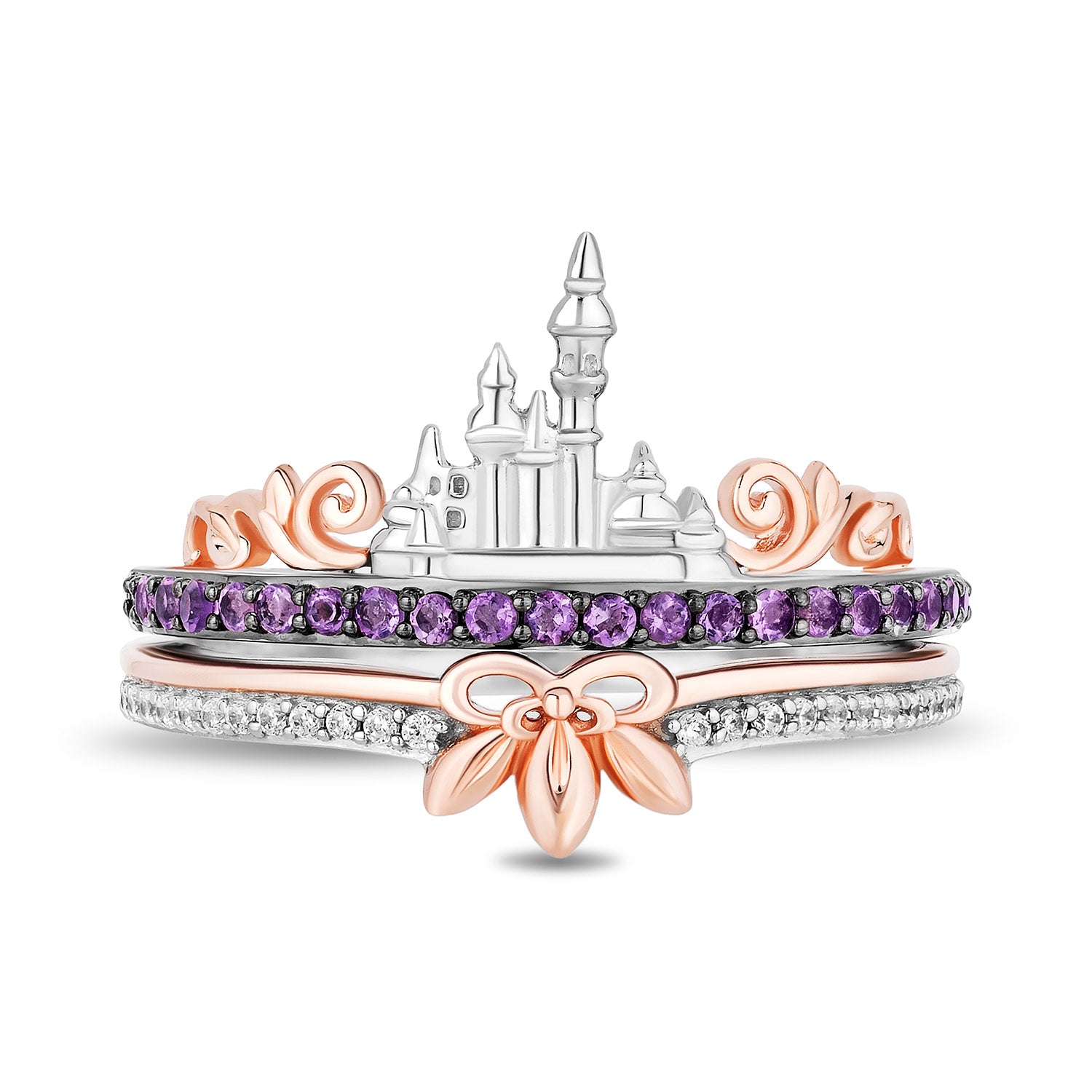 Disney Rapunzel Inspired Diamonds and Amethyst Ring in 14K  display picture 2