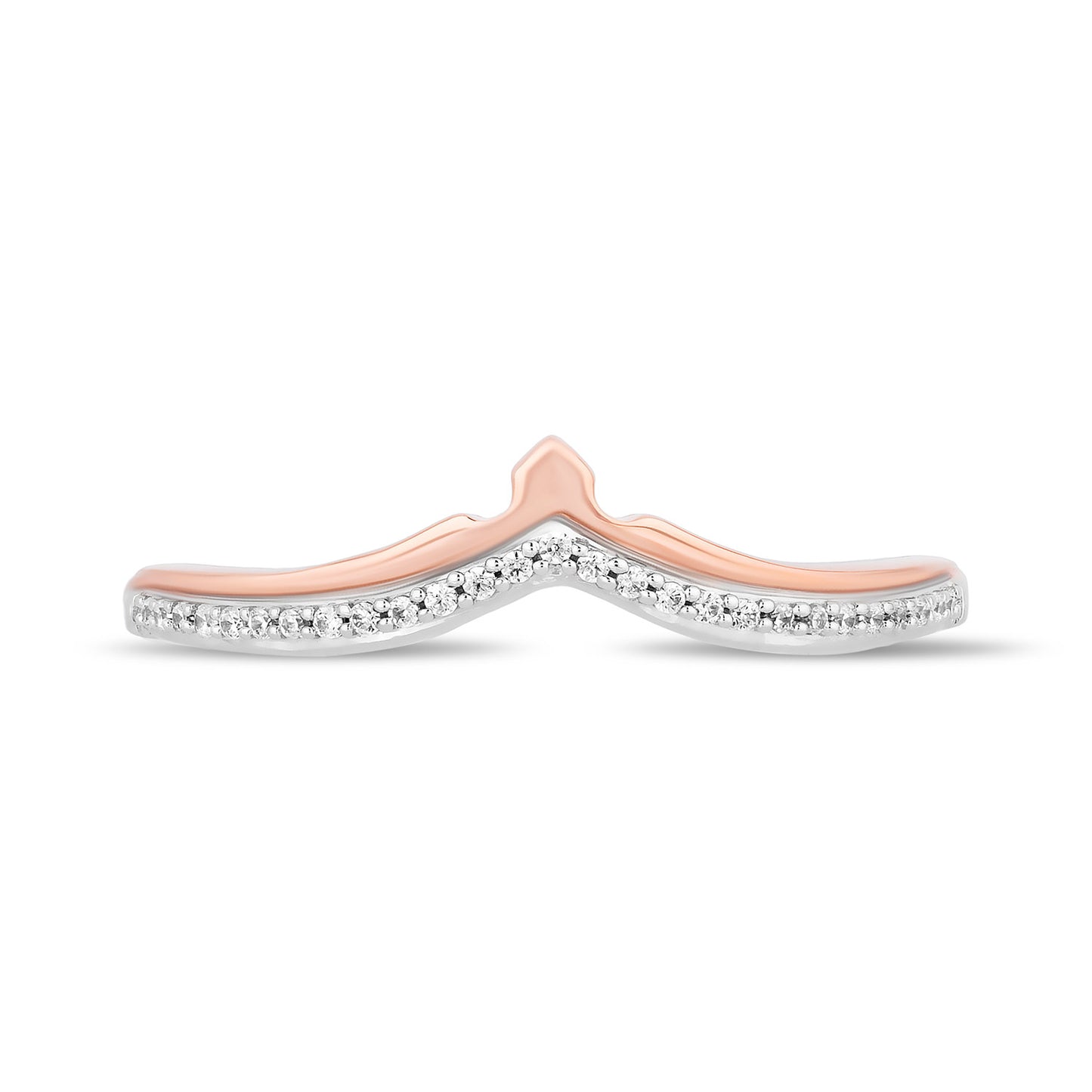 Enchanted Disney Fine Jewelry 14K Rose Gold Over Sterling Silver with 1/8 CTTW Diamonds Aurora Ring